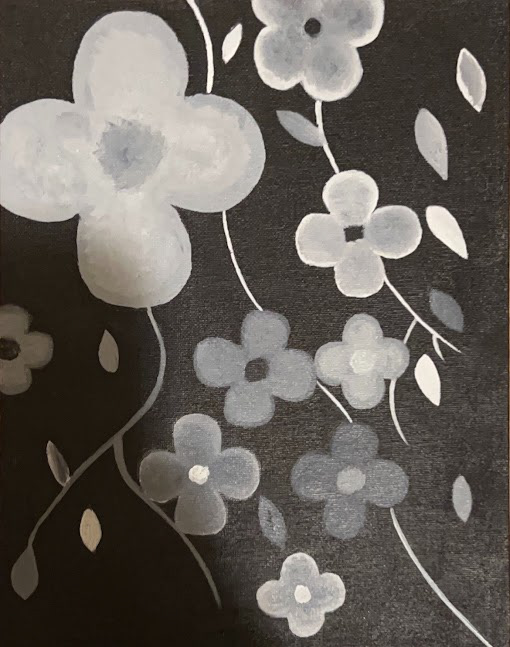 Katherine Contreras - For the final piece since I love flowers I decided to fill the canvas with them.