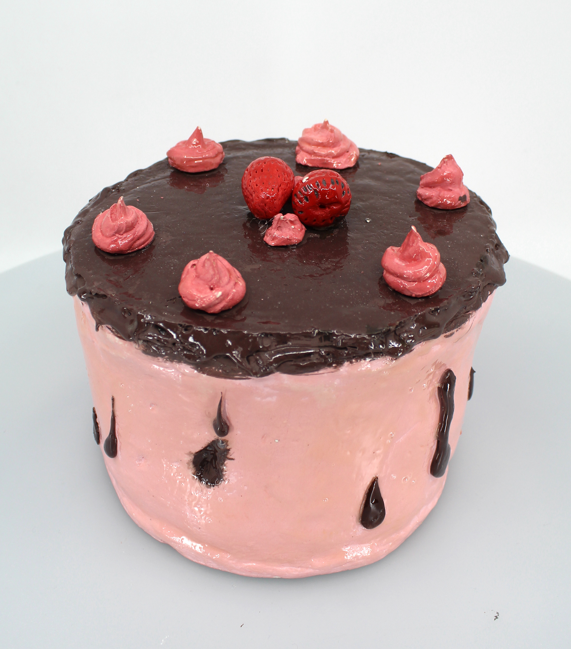 Jari Guzman "This is a strawberry shortcake cake. This was inspired by my favorite show when I was little because of my favorite character from the ''Strawberry Shortcake cartoon.'' She was my favorite character, and I happen to also like strawberries and cake."