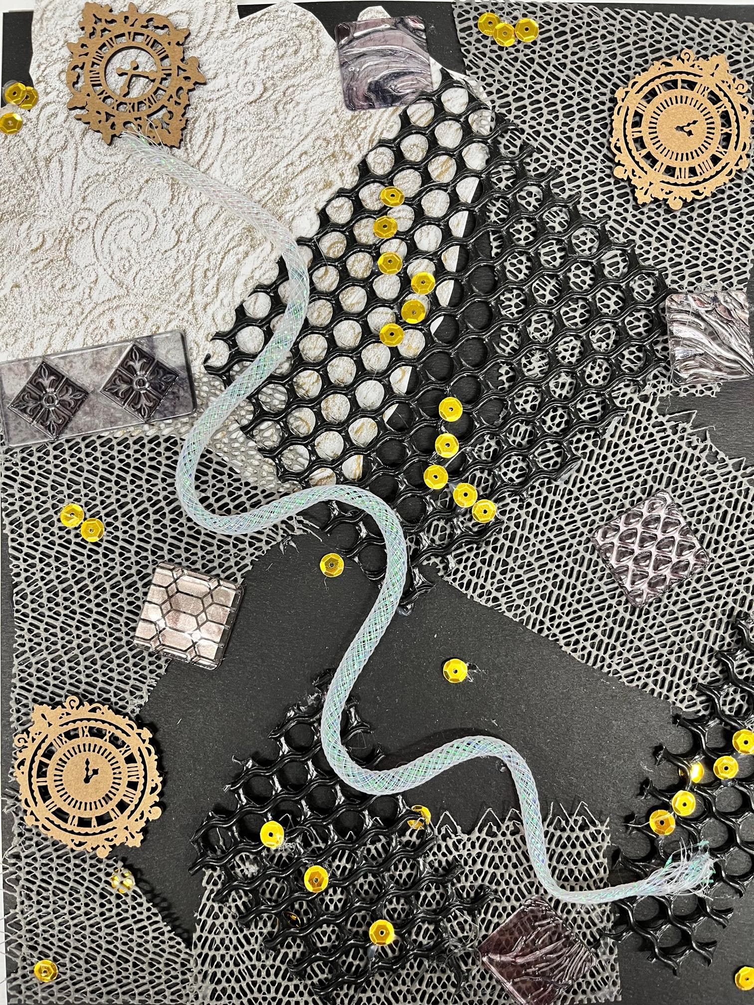 Olivia Mancha - Abstract collage focusing on balance of color and texture