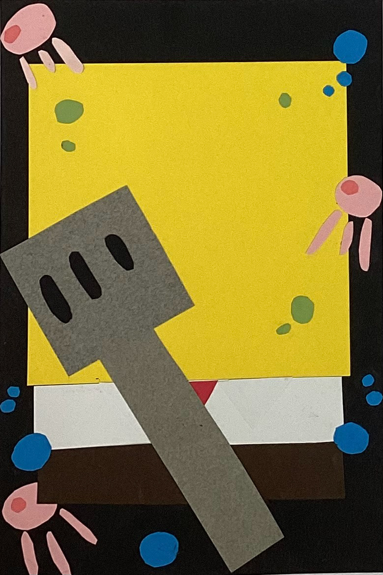 Abril Escobedo: Character collage of Sponge Bob