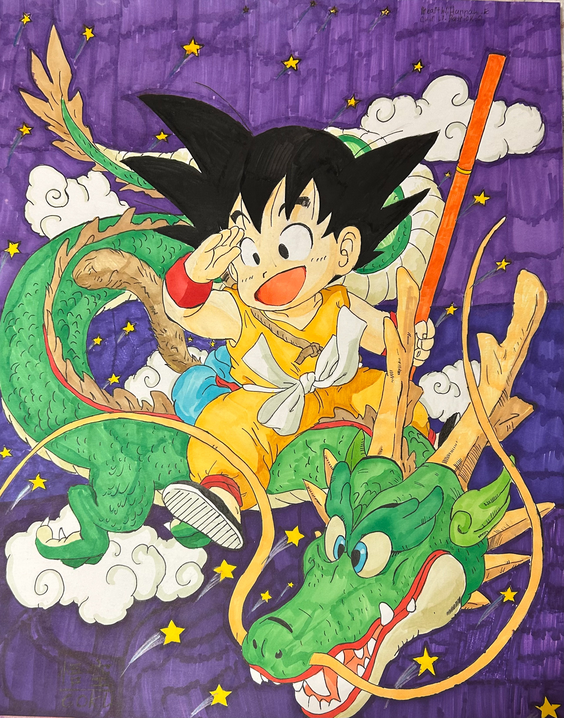 Hannah Edmonson - Hi! My name is Hannah Edmondson and I love Anime, so why not show it? For this year’s contest I wanted to do 3 of my favourite shows! One Piece, Naruto & Dragon Ball. Anime is unlimited, so I want my artwork to express that.