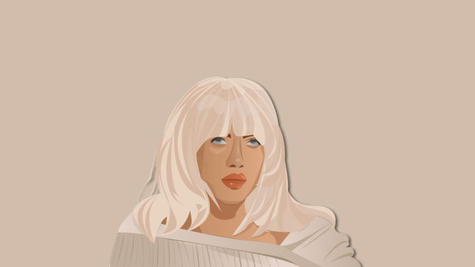 Dylan Barajas Salgado A Digital portrait of Billie Eilish in Adobe Illustrator.