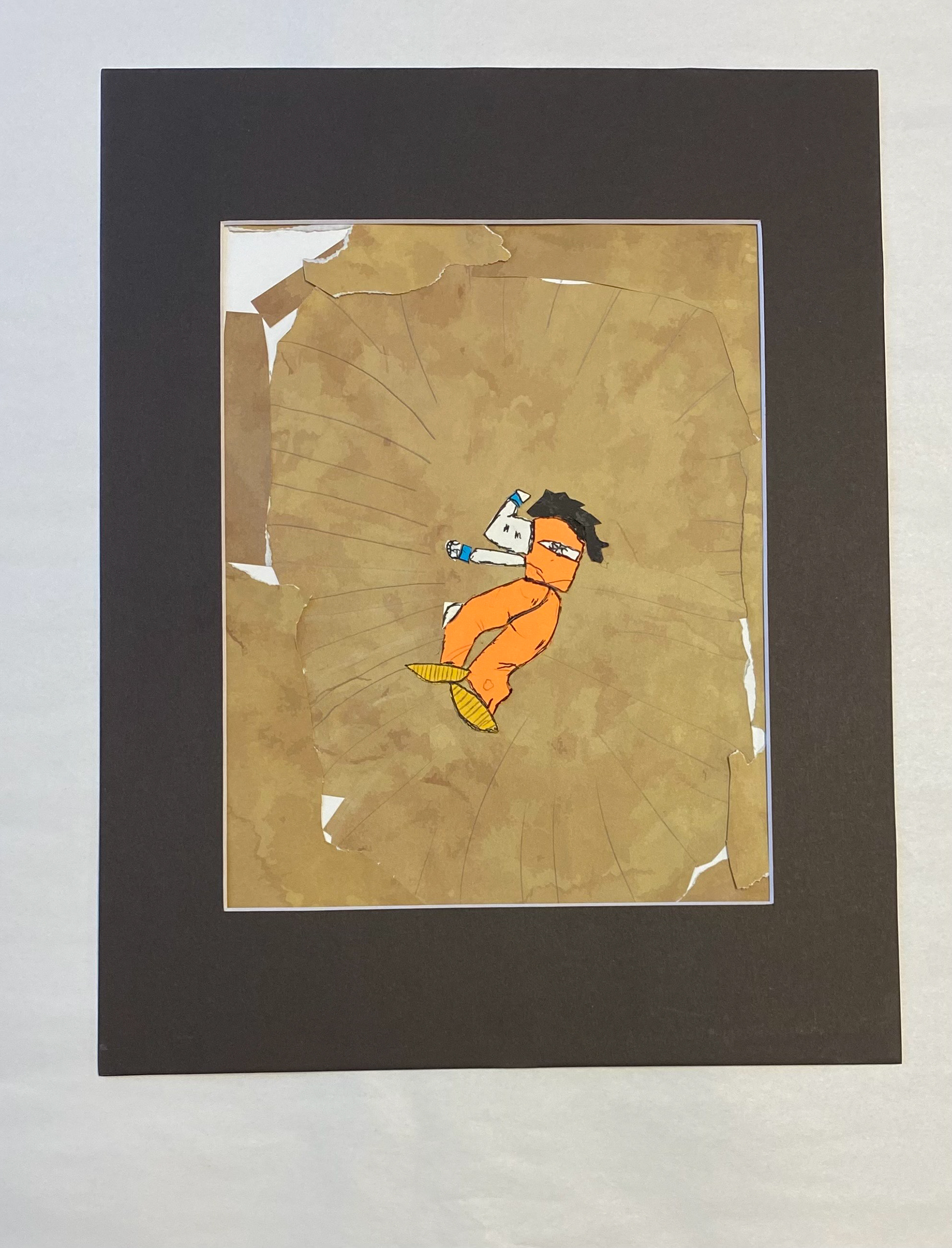 Humberto Villa: My artwork was made as the joke of the death of yamcha as a popular death pose and it is meant to win or not I just thought that if you saw a lot of cool art and you just see yamcha I thought that will be funny but if I know I can get it to the art competition I would have put more details and work harder in it like adding a little green hand but I am happy to have it go to the art competition.