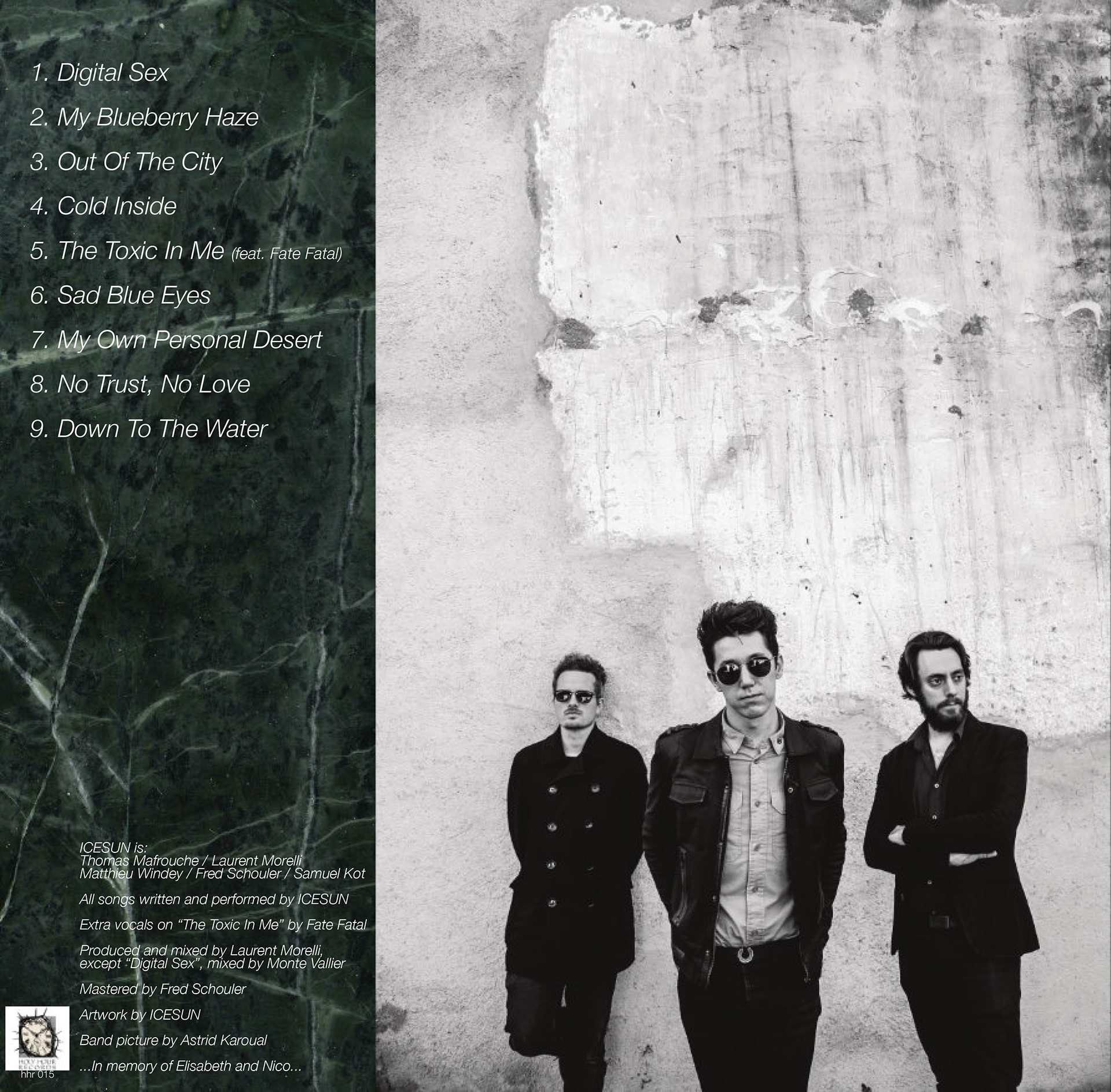 Photo dos pochette / Album "Heartquake" de Icesun © Astrid Karoual