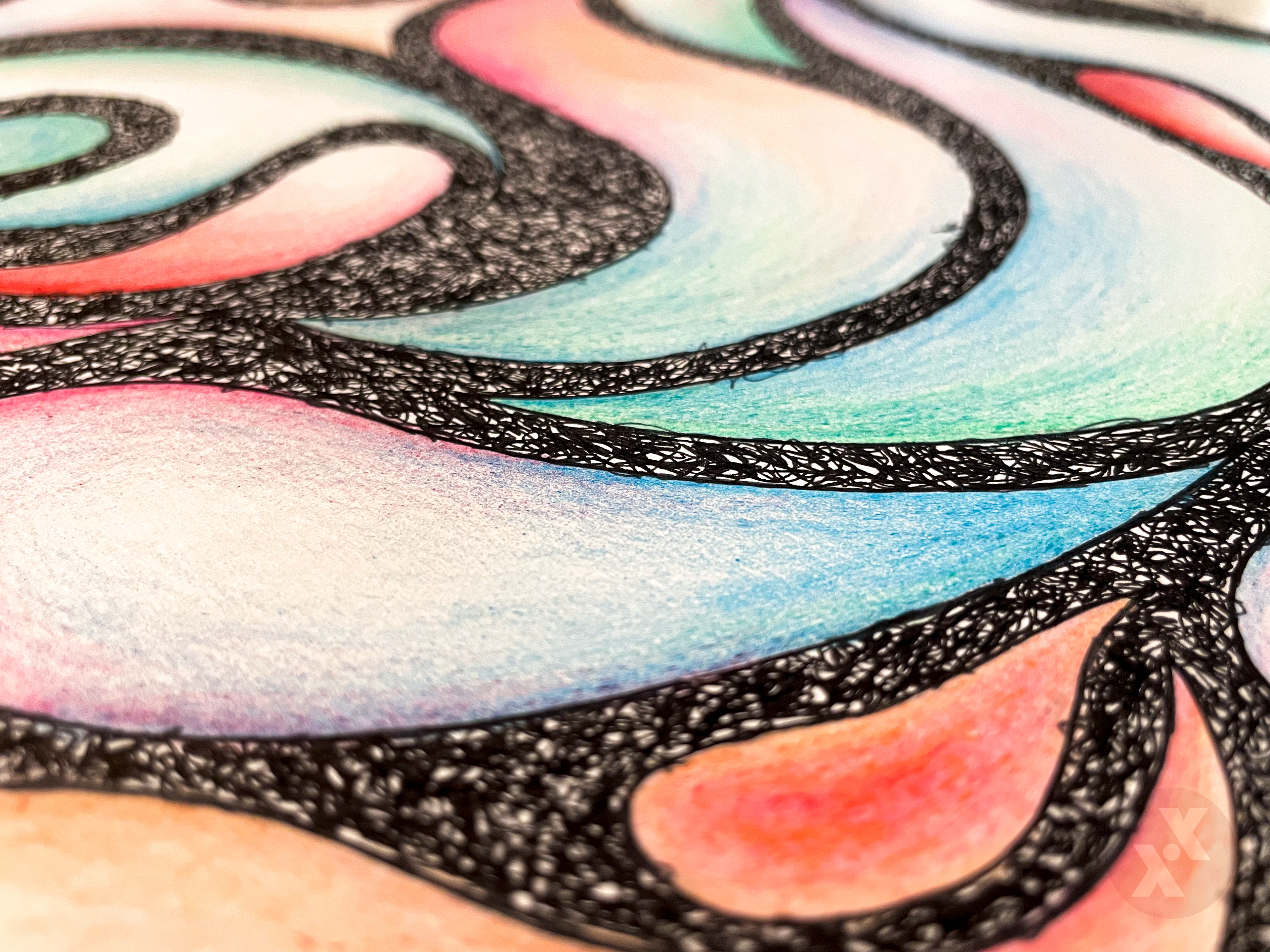 Espiritú, 2022. (colored pencil + ink pen)