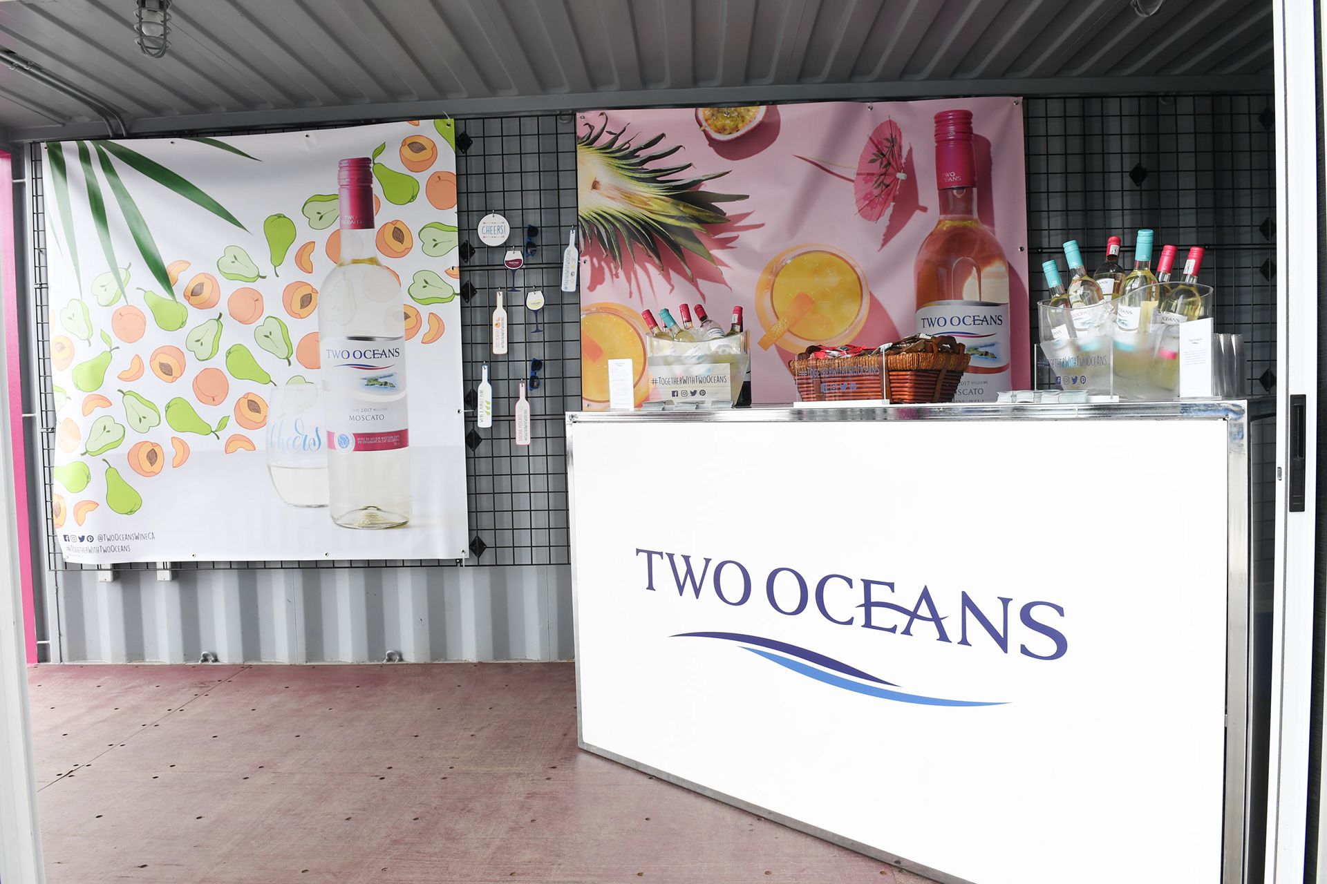 The Two Oceans sample booth