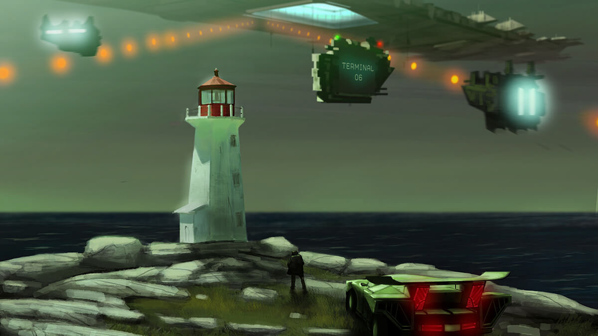 #PeggysCove2049 by Canadian artist, Jamie MacDonald