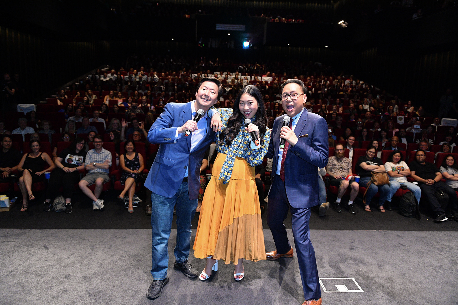 Nico Santos, Ken Jeong and Awkwafina touch down in Toronto to celebrate the release of “Crazy Rich Asians” on July 30, 2018 in Toronto, Canada. (Photo by Sonia Recchia/Getty Images for Warner Bros. Canada)