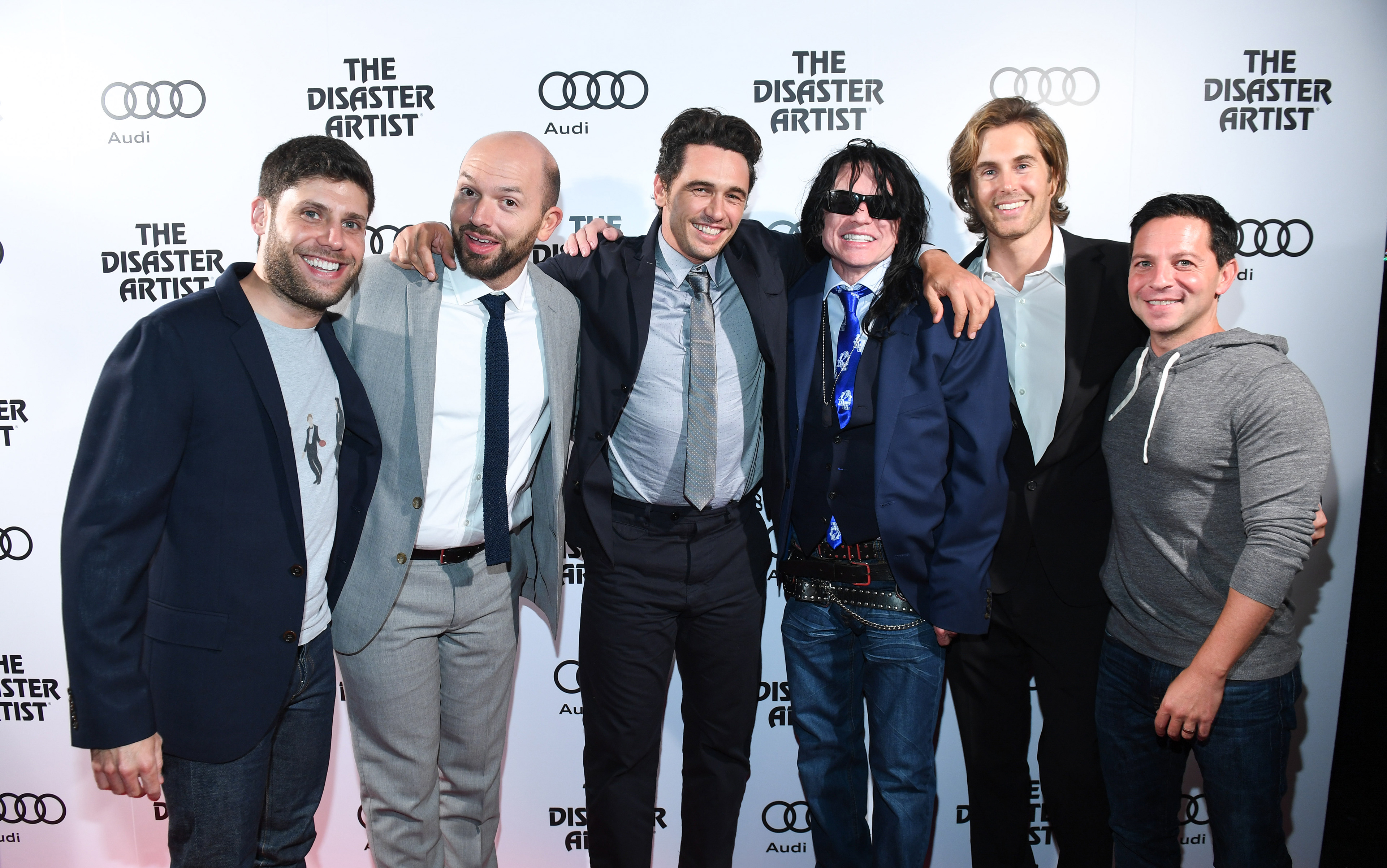 TORONTO, ON - SEPTEMBER 11: Michael H. Weber, Paul Scheer, James Franco, Tommy Wiseau, Greg Sestero and Scott Neustadter attend Pre-Screening Event For "The Disaster Artist" Hosted By Audi Canada During The Toronto International Film Festival at UG3 Live on September 11, 2017 in Toronto, Canada. (Photo by Sonia Recchia/WireImage)