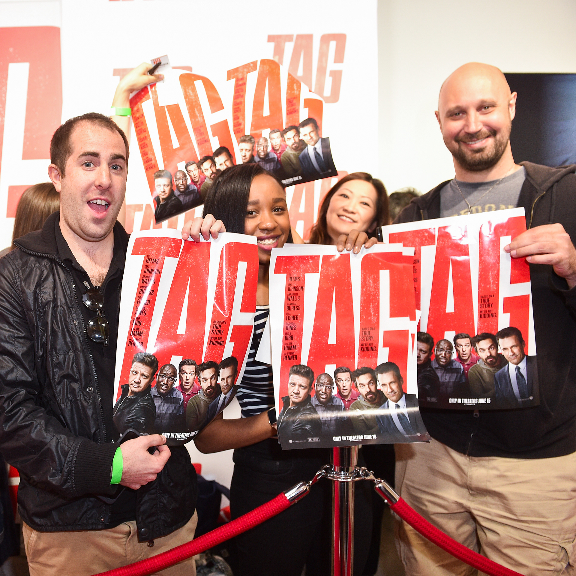 Fans await actors Ed Helms, Jeremy Renner and Jon Hamm at #TAGinTO, an exclusive Canadian screening of the upcoming comedy “TAG” in theatres June 15, held at TIFF Bell Lightbox on June 11, 2018 in Toronto, Canada. (Photo by GP Images/Getty Images for Warner Bros. Canada)
