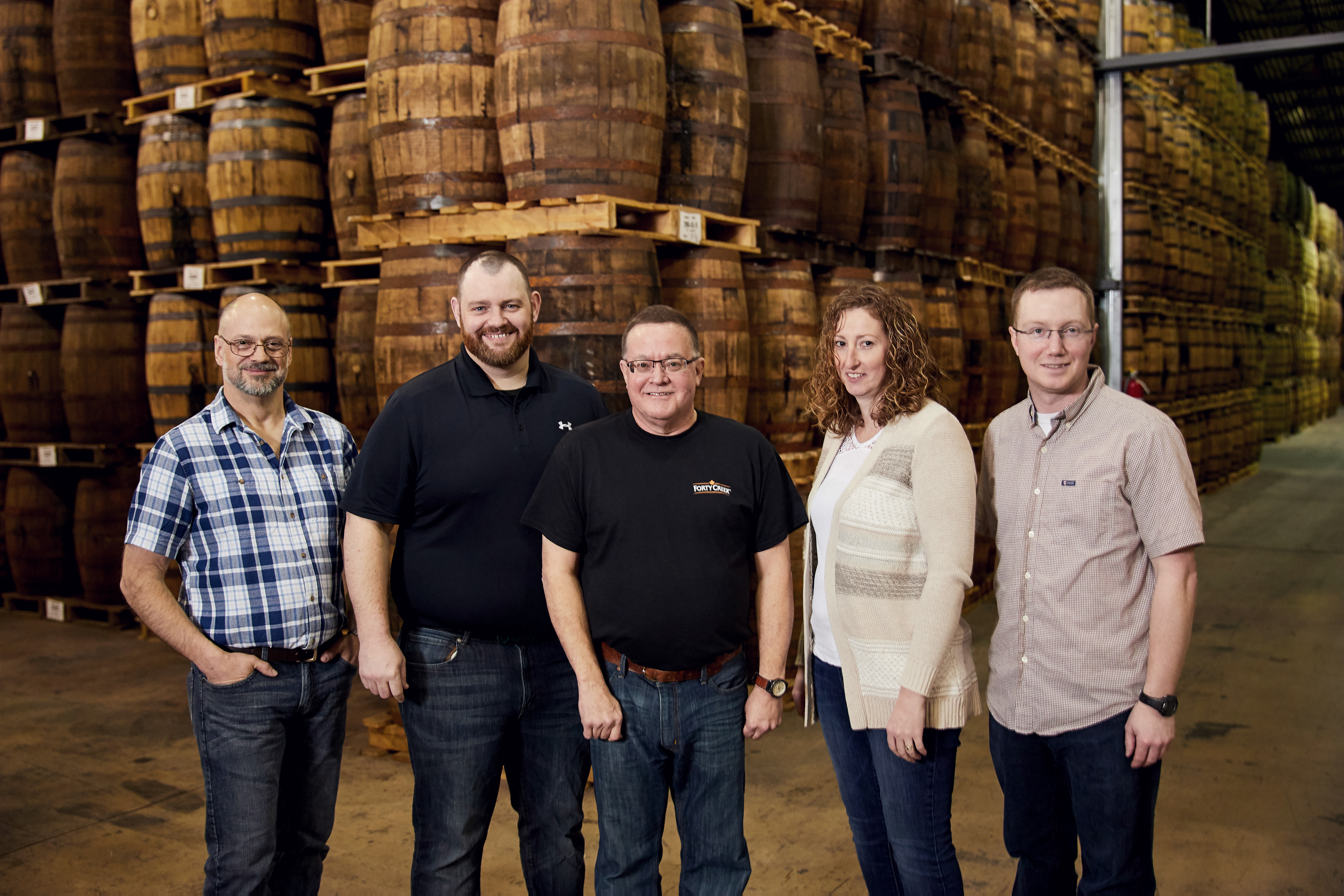 The five winners at the Forty Creek Distillery.