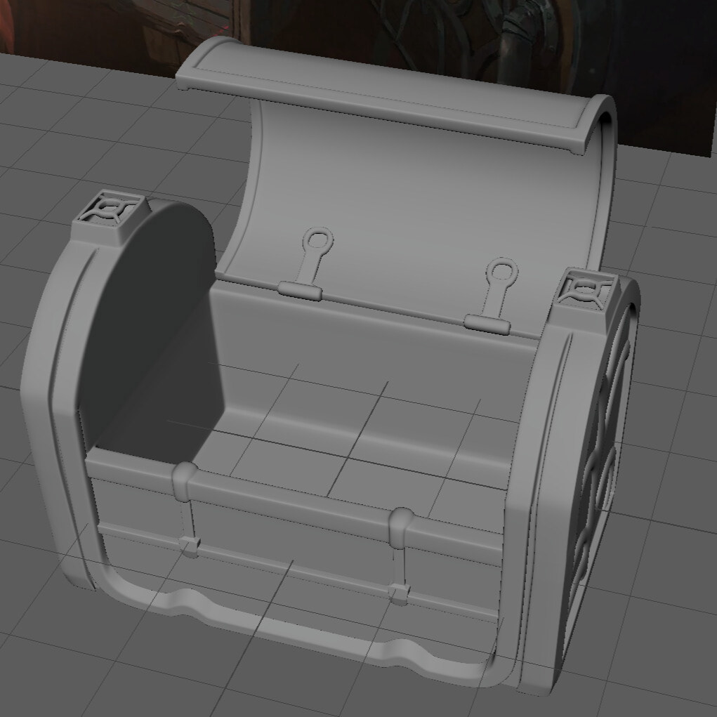 Chest model in Maya viewport