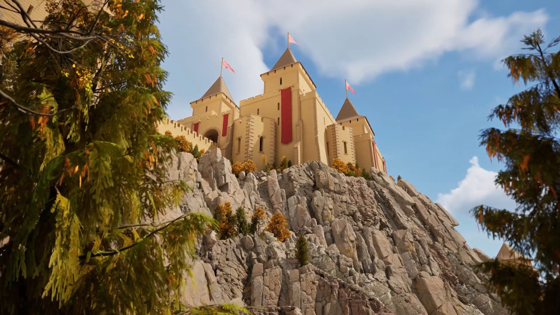 Low angle of Cardboard Castle