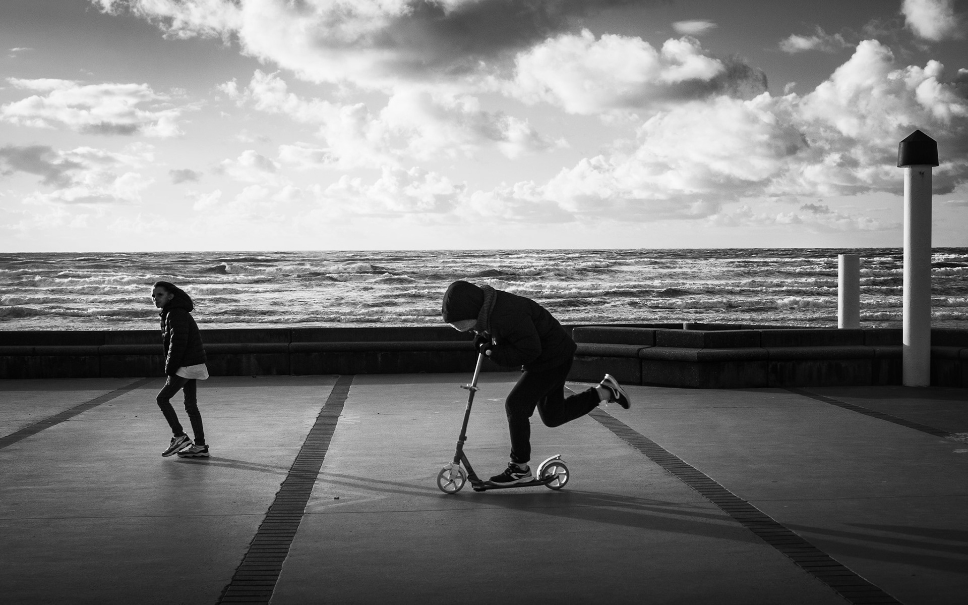 sur la digue à Wimereux