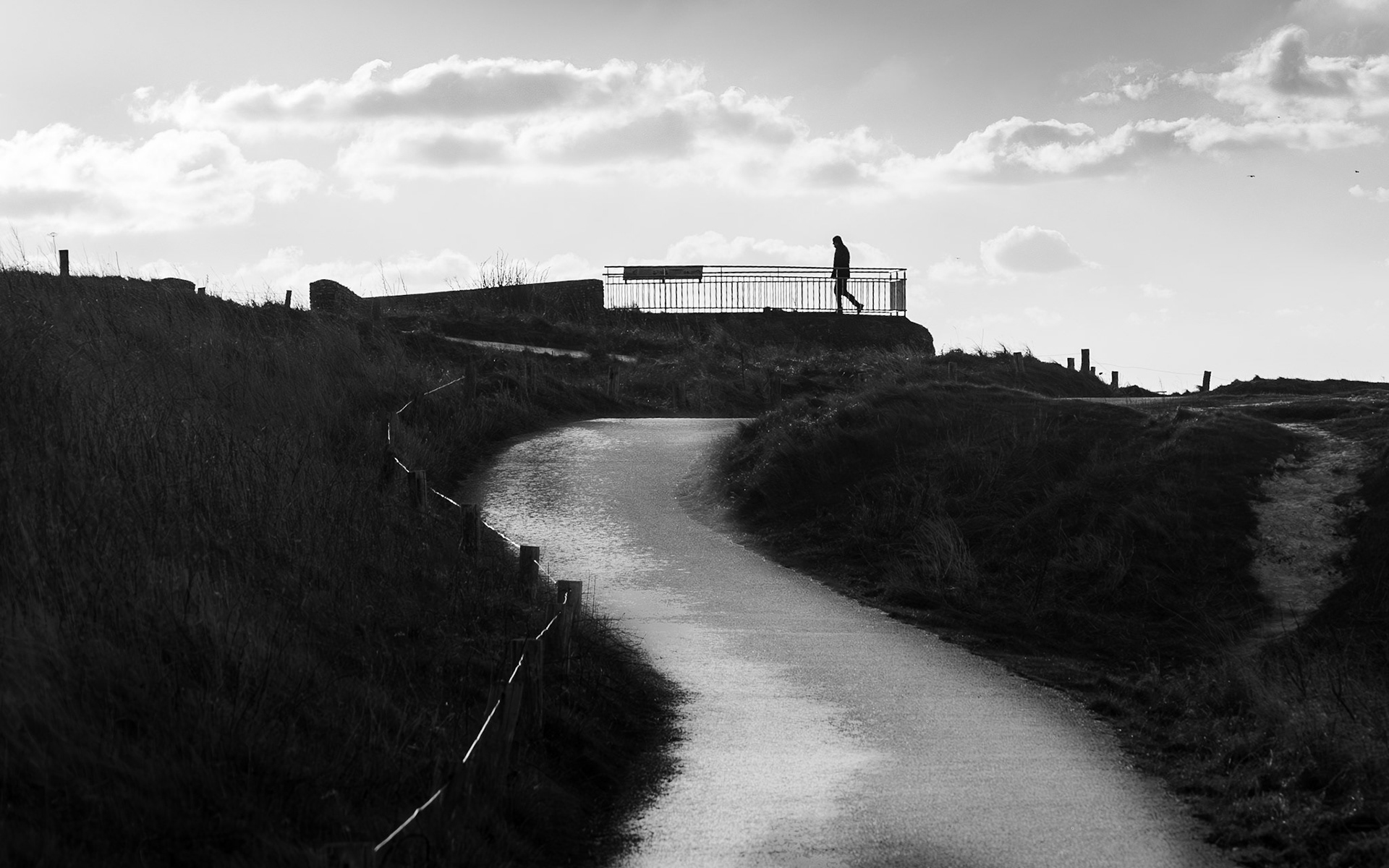 contre jour au Cap Banc Nez (attention chemin verglacé)