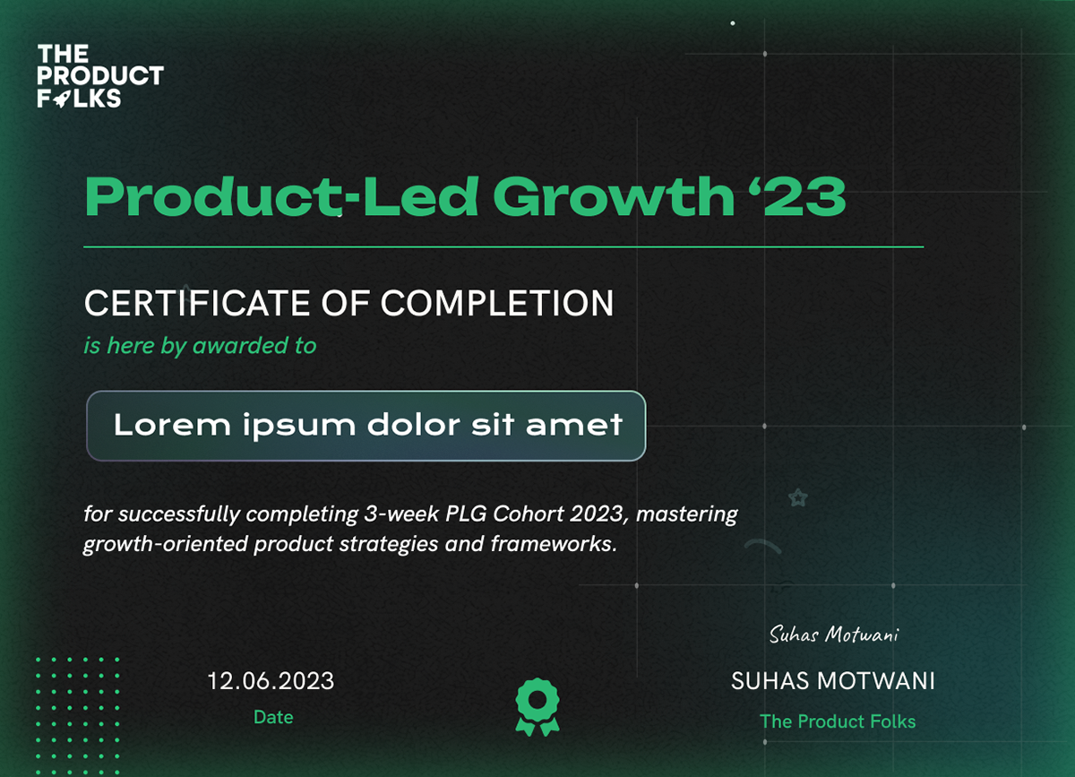 Co-Hort Certificate.