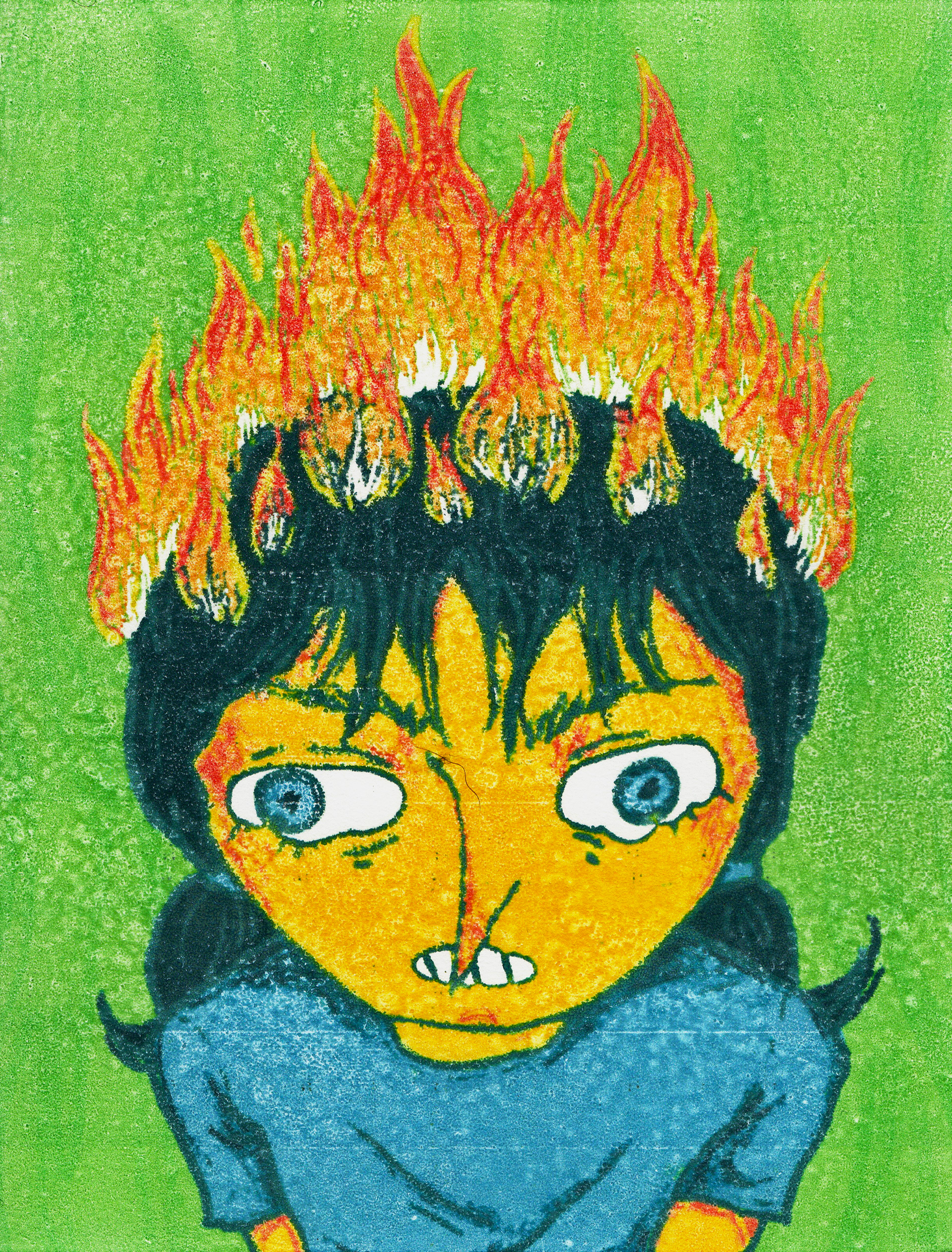 'Living Flames' Inkjet Monotype
