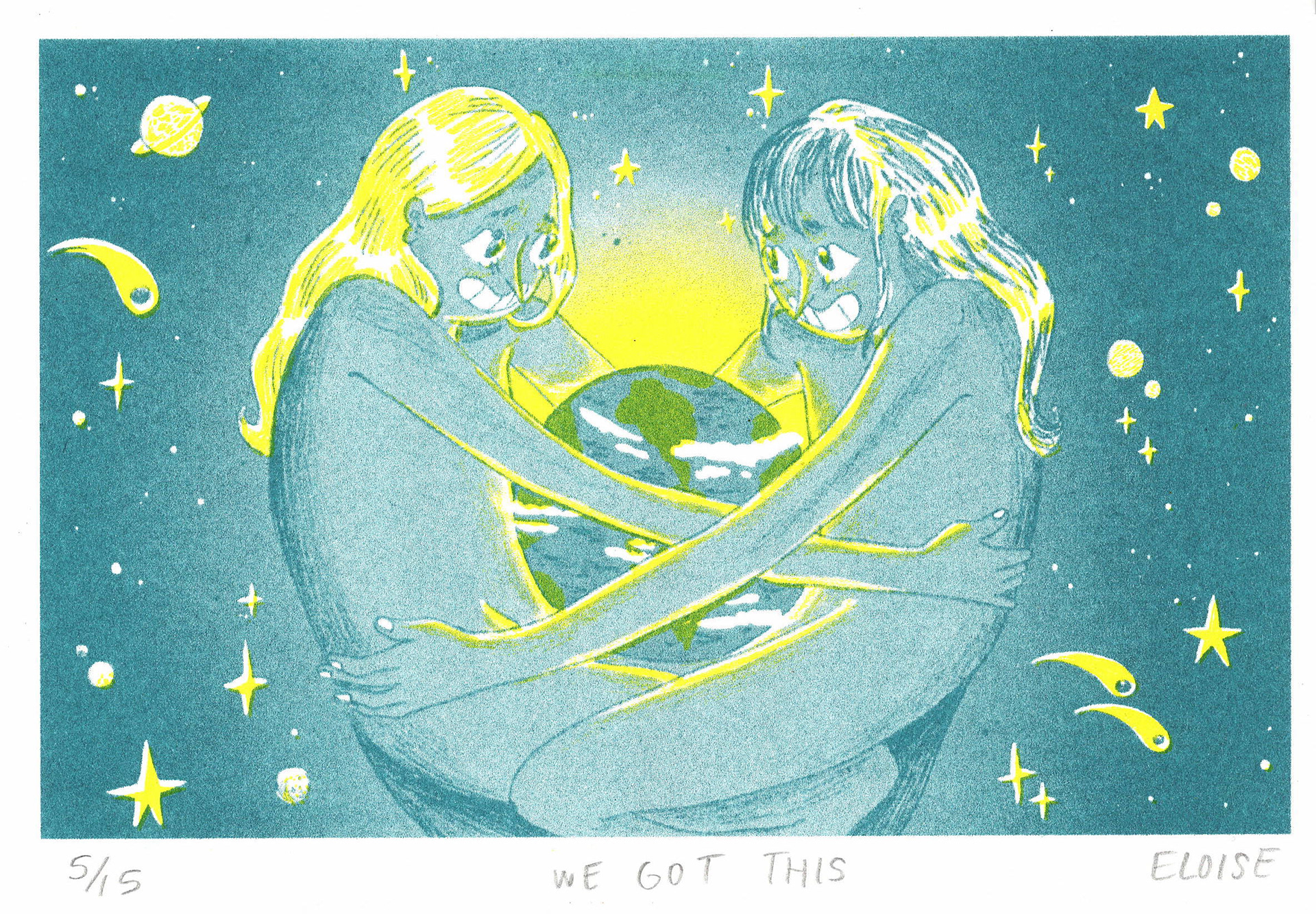 'We Got This' 5x8" Risograph print