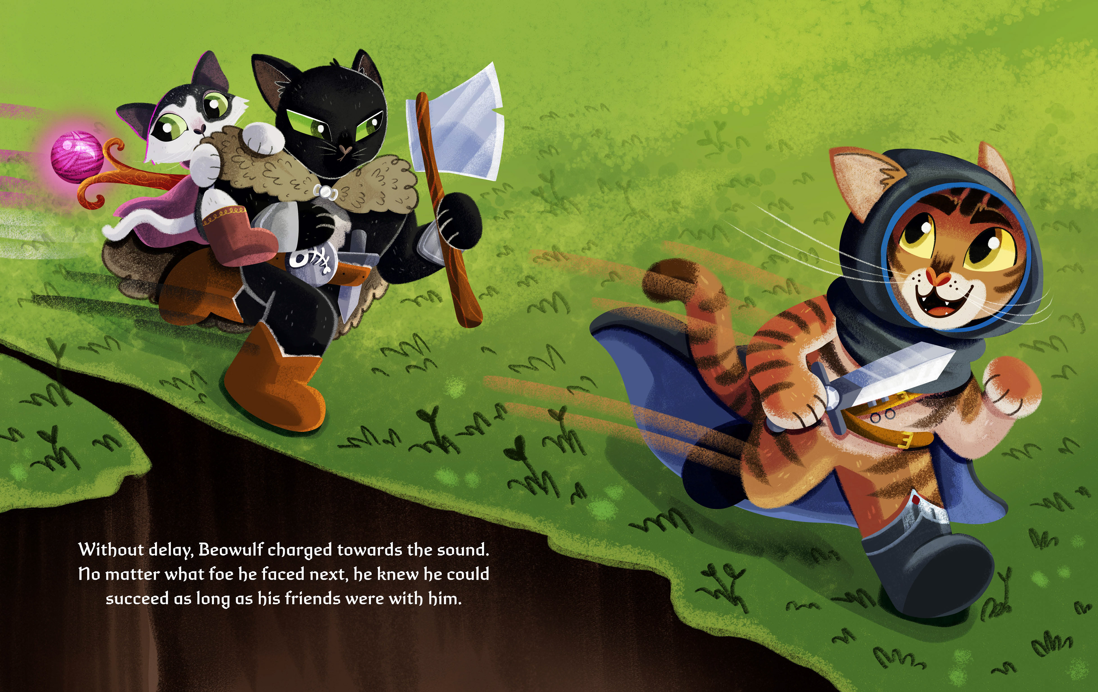 The Adventures of Beowulf the Cat, Interior Illustration