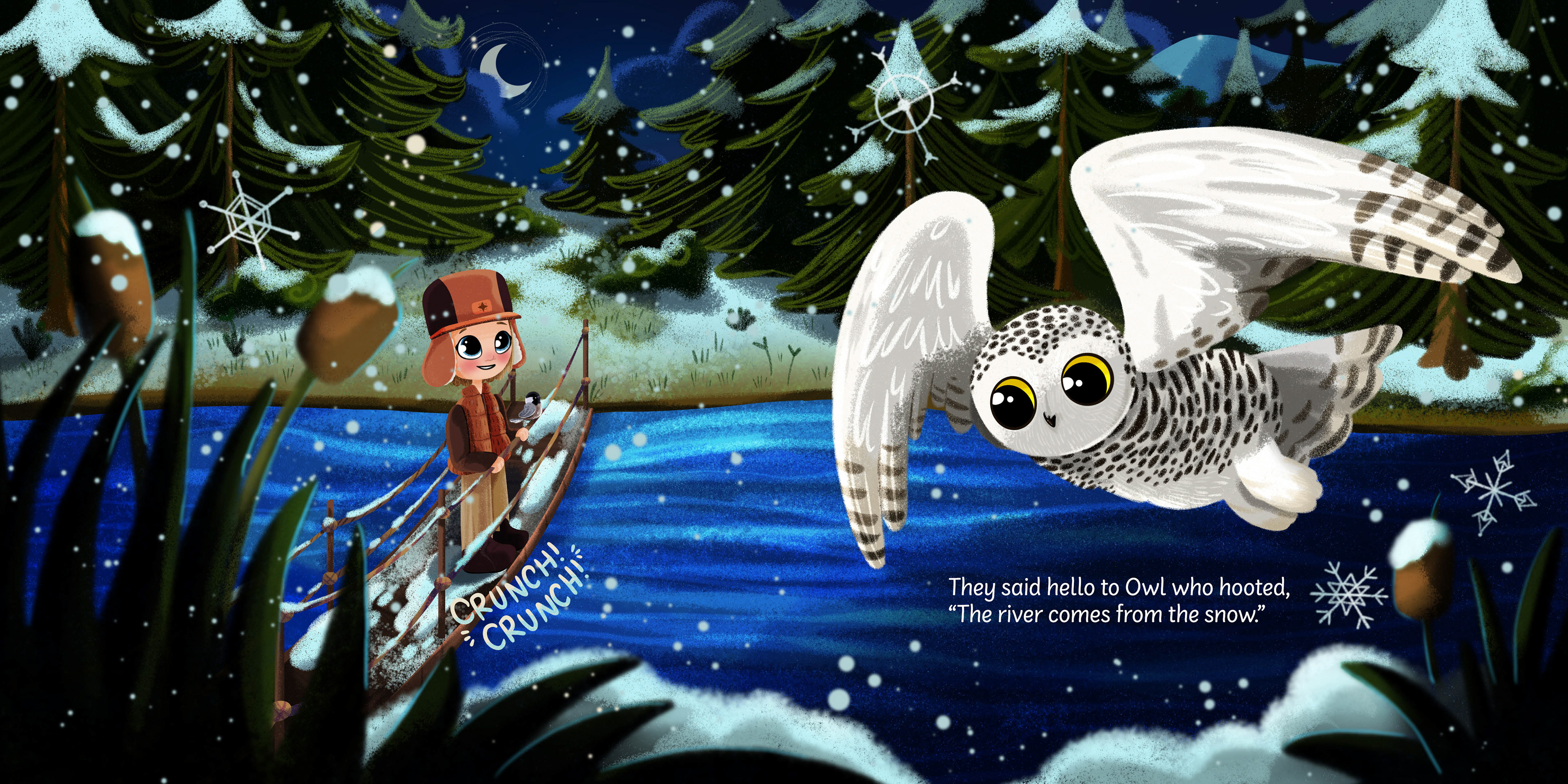 Sela Explores the River, Interior Illustration