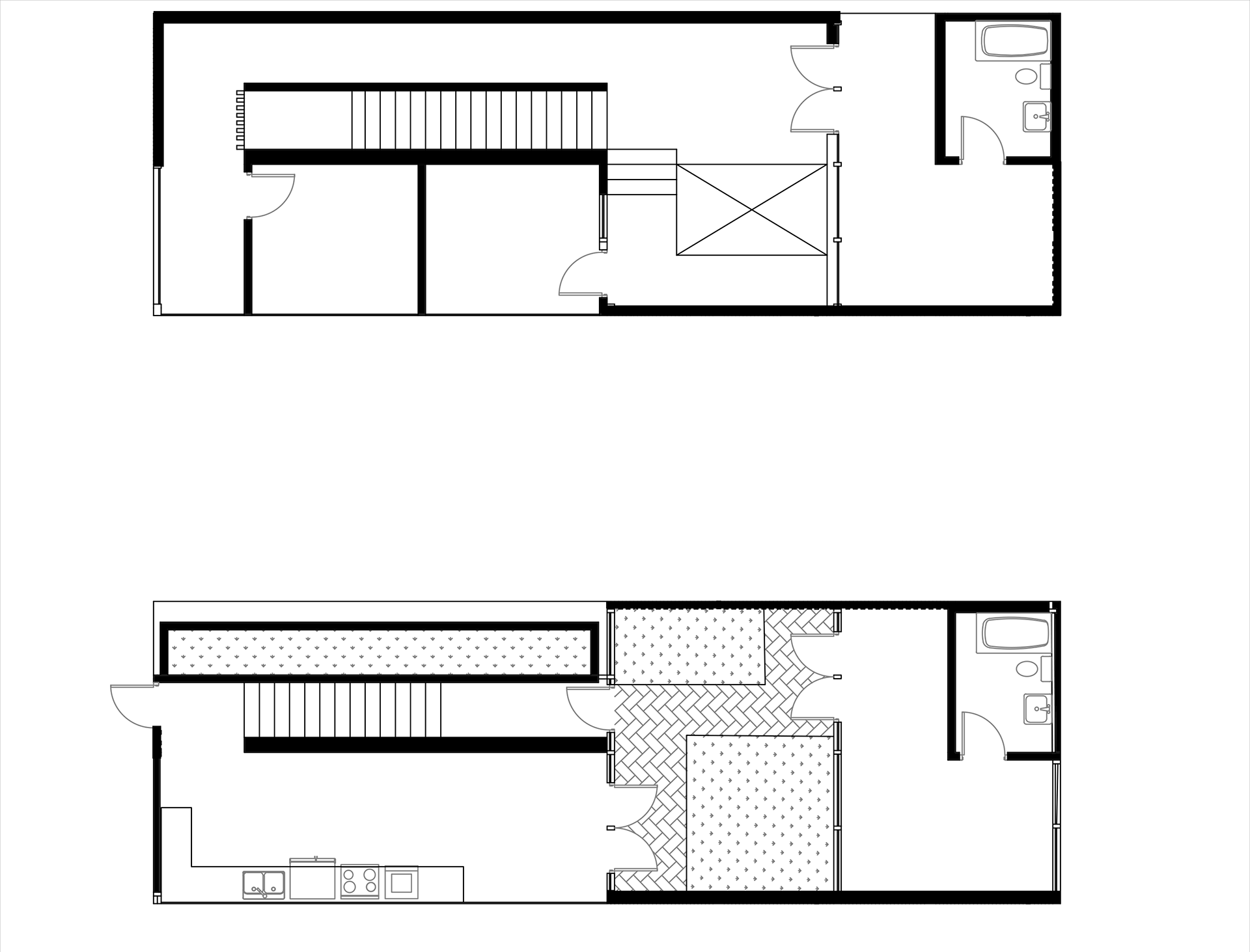 Bottom PLAN .001 Ground Floor Top PLAN .002 Bedrooms & Studio