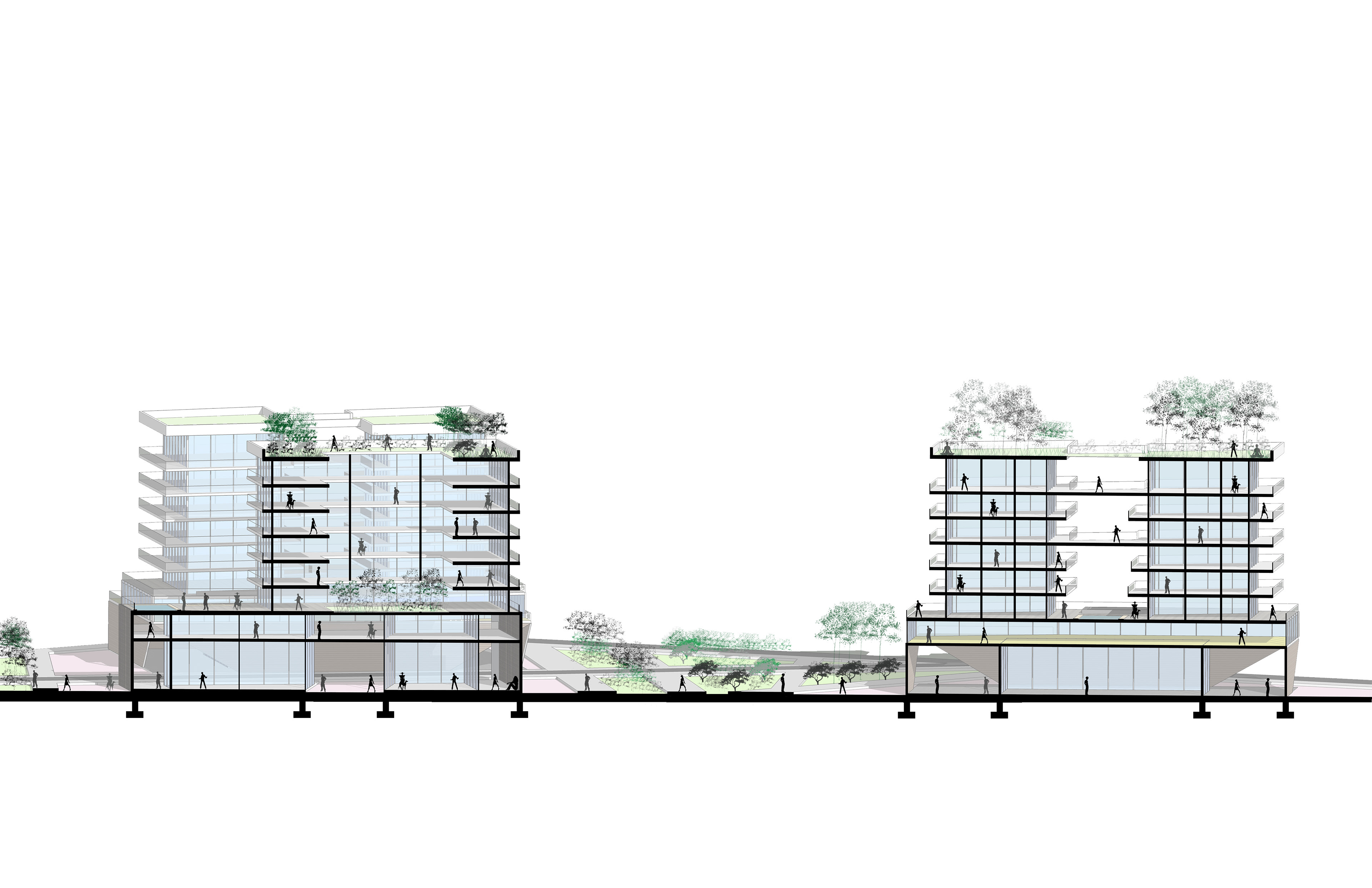 Towers Longitudinal Section
