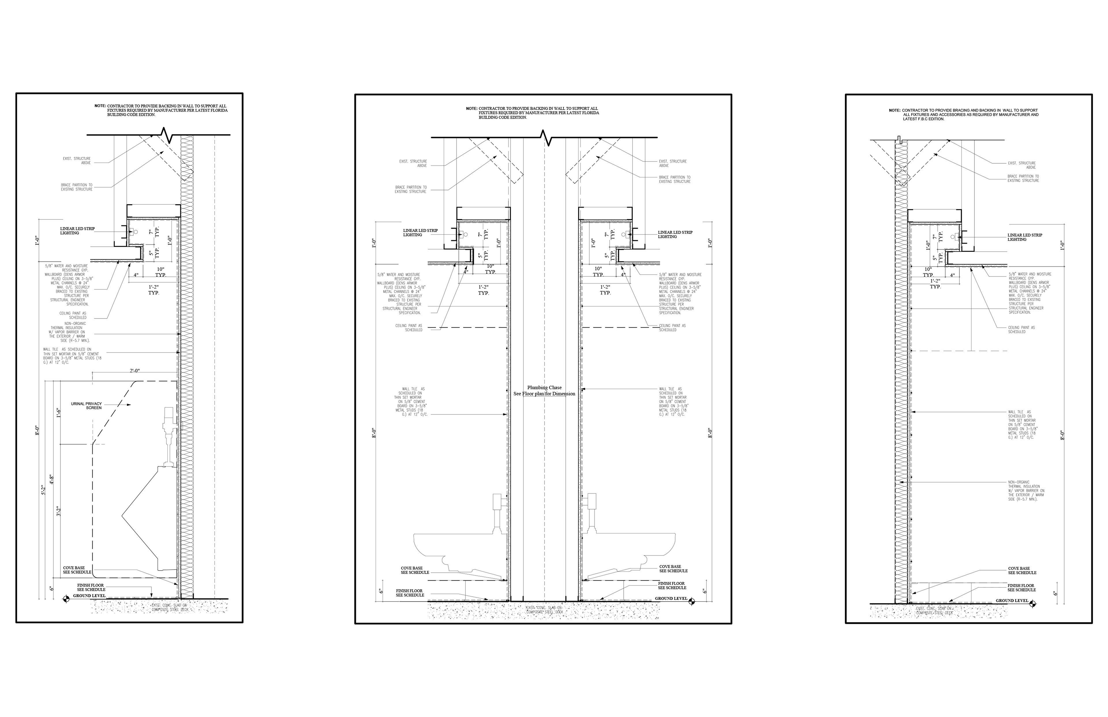 Restroom Renovation Detailed Sections
