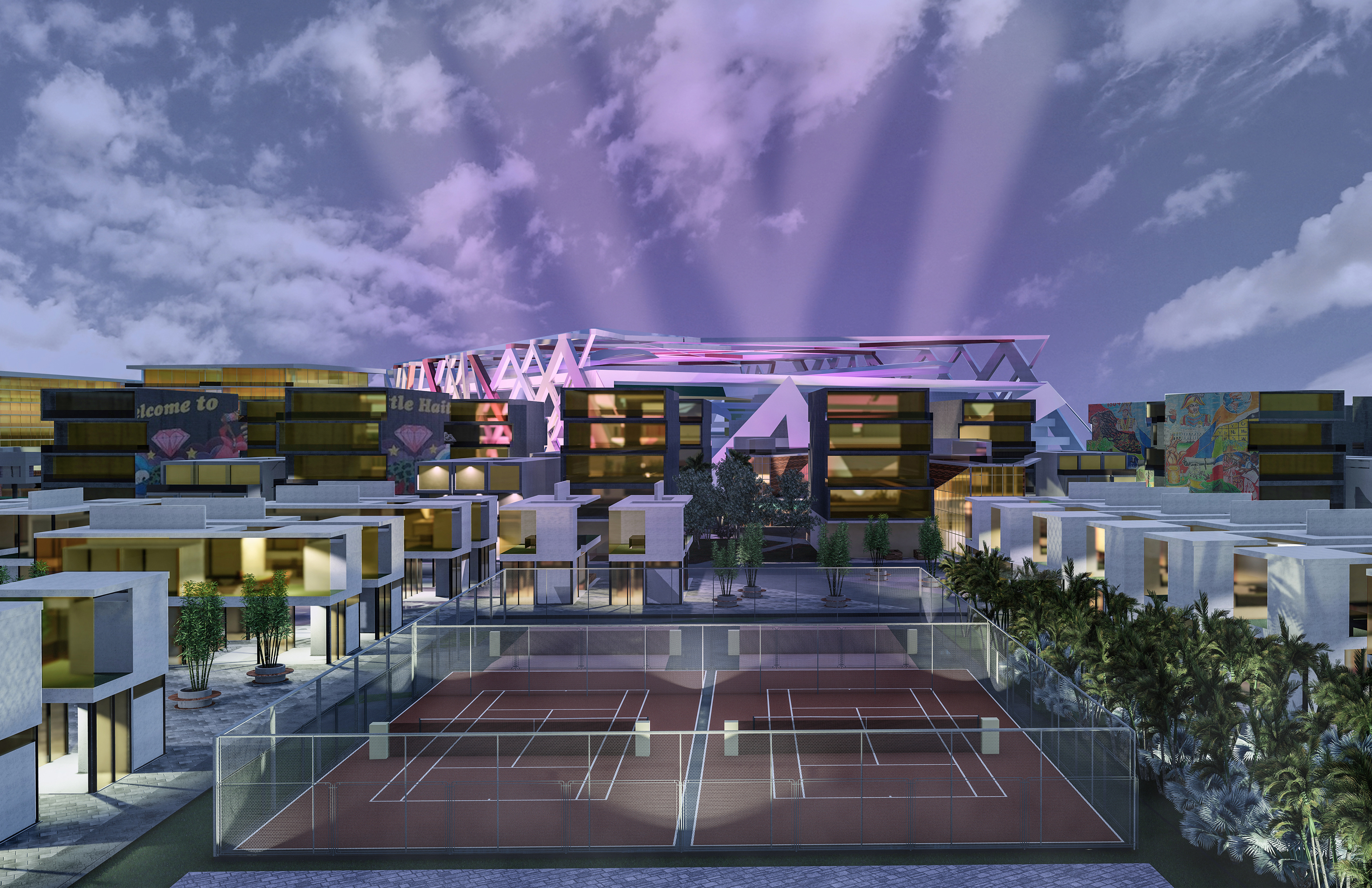 Housing Towards Stadium Conceptual Image | Visualization By Ramses Terrero www.studionobody.com
