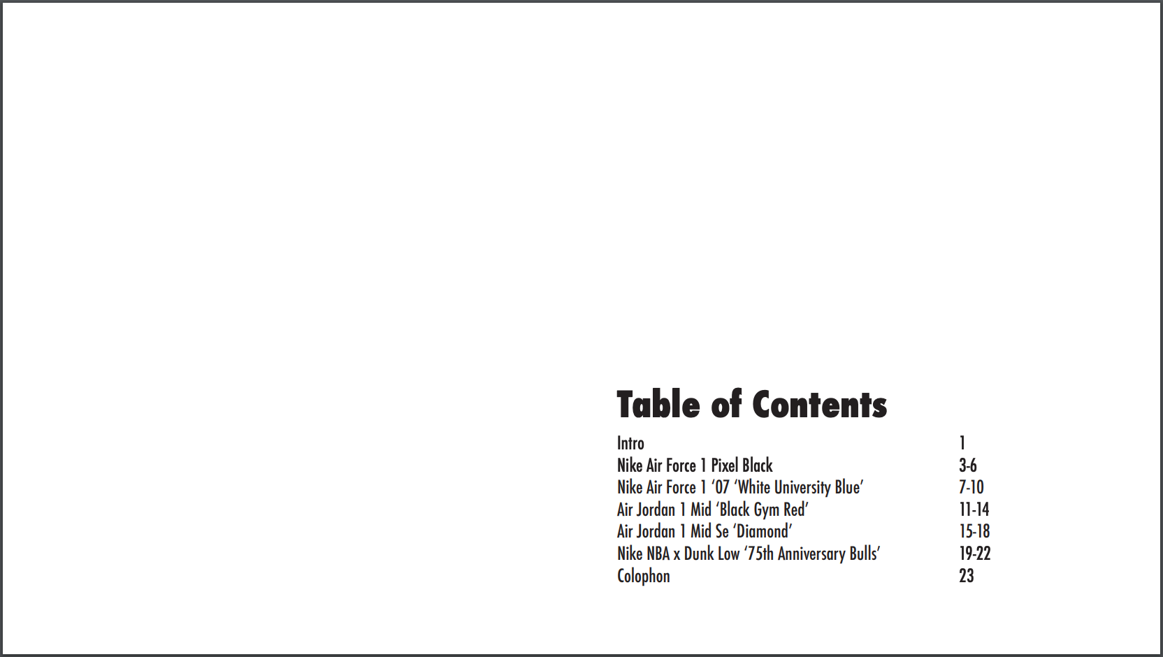 Table of Contents