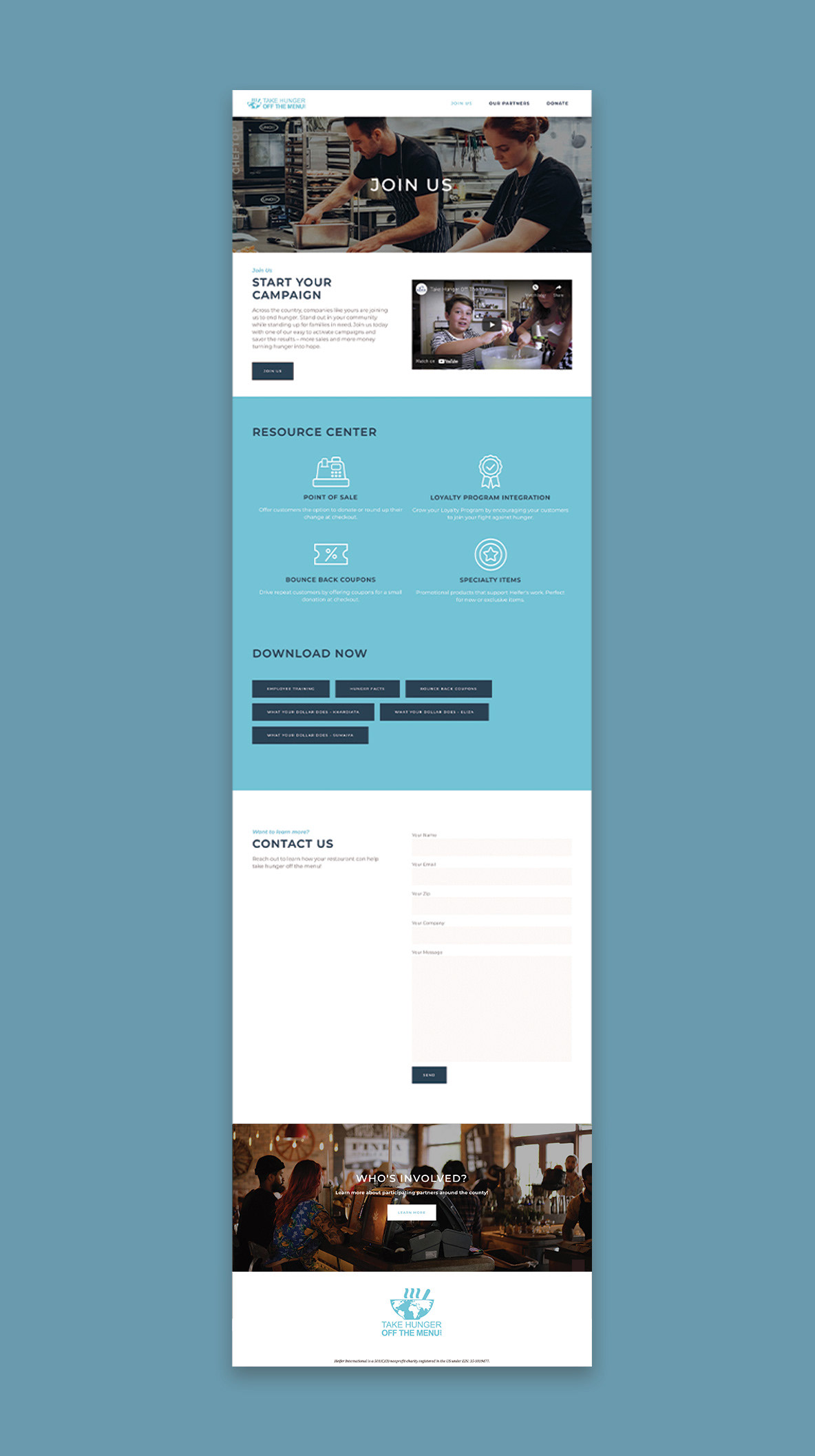 An image that shows the fully designed downloadable resources page in comparison to the wireframe..