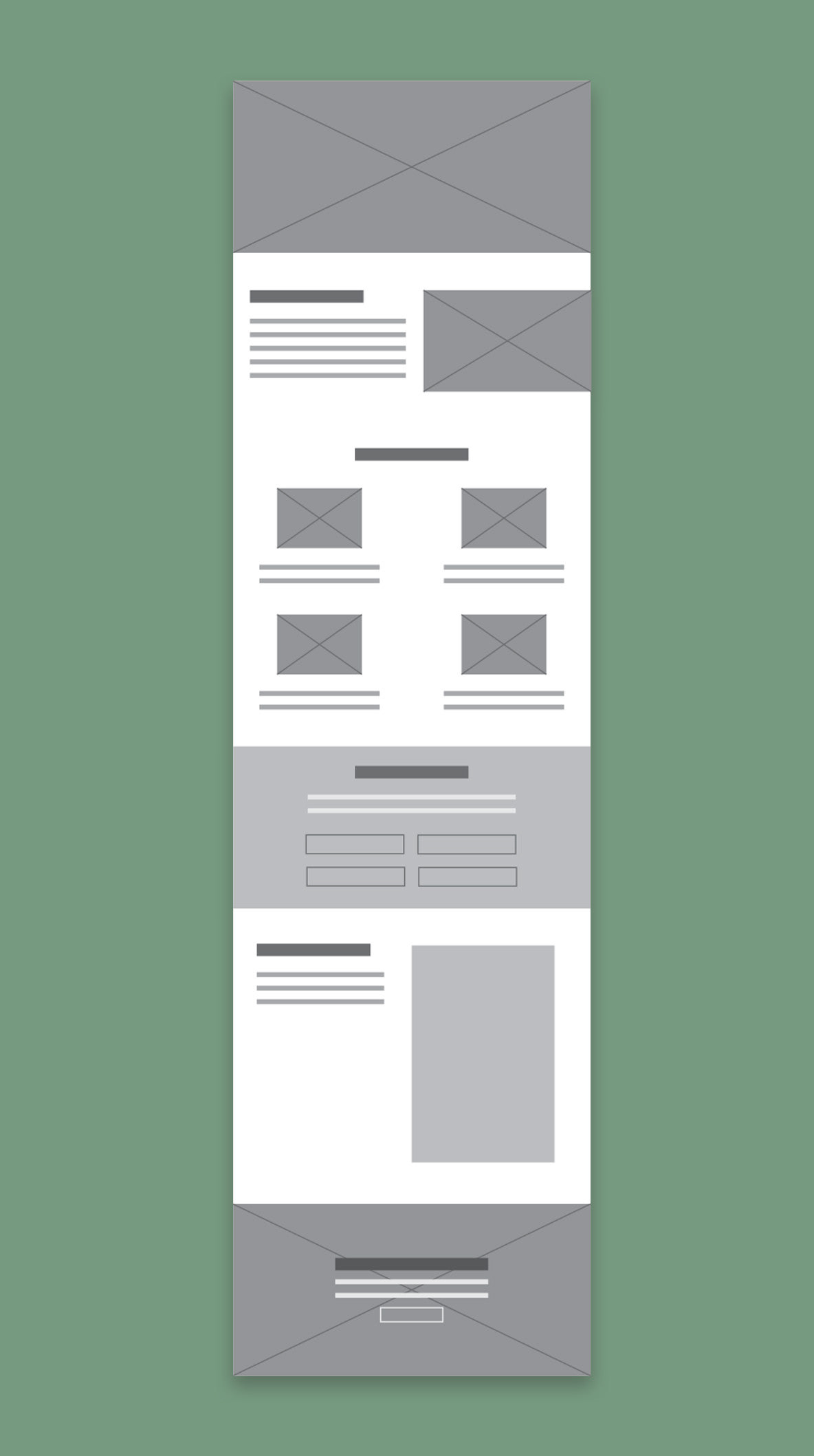 A wireframe of the page with downloadable resources.