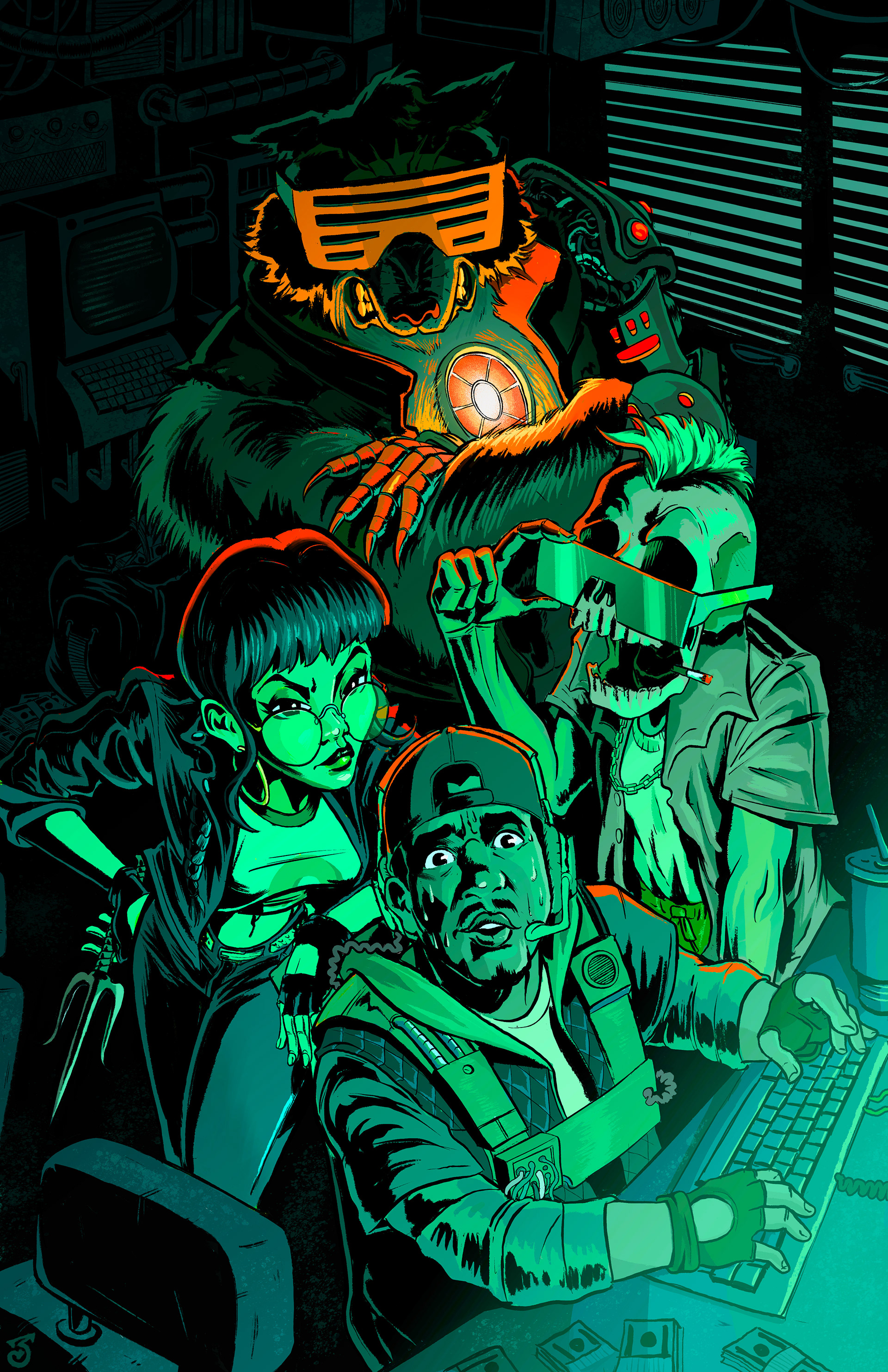 Pin up Illustration for ROBO WOLF, published by Dark Horse