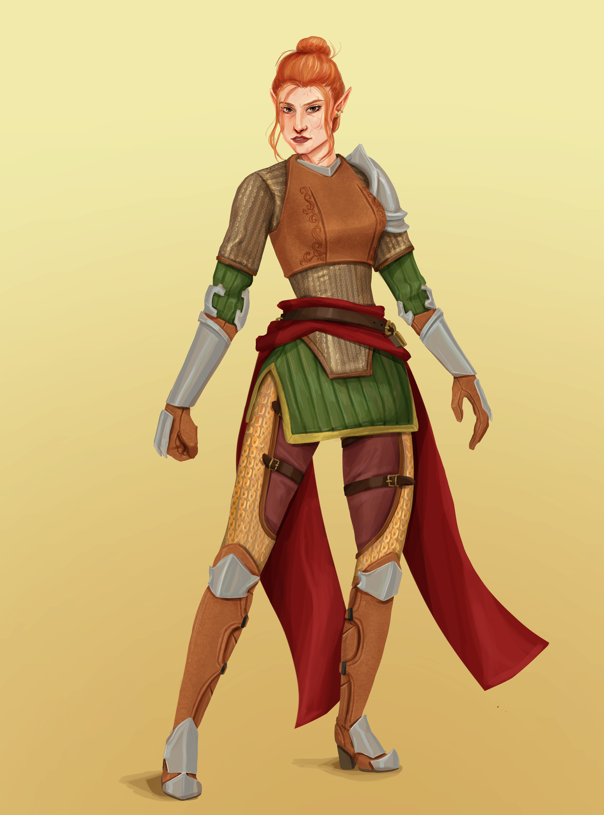 Rendered painting of my character, Caraleth