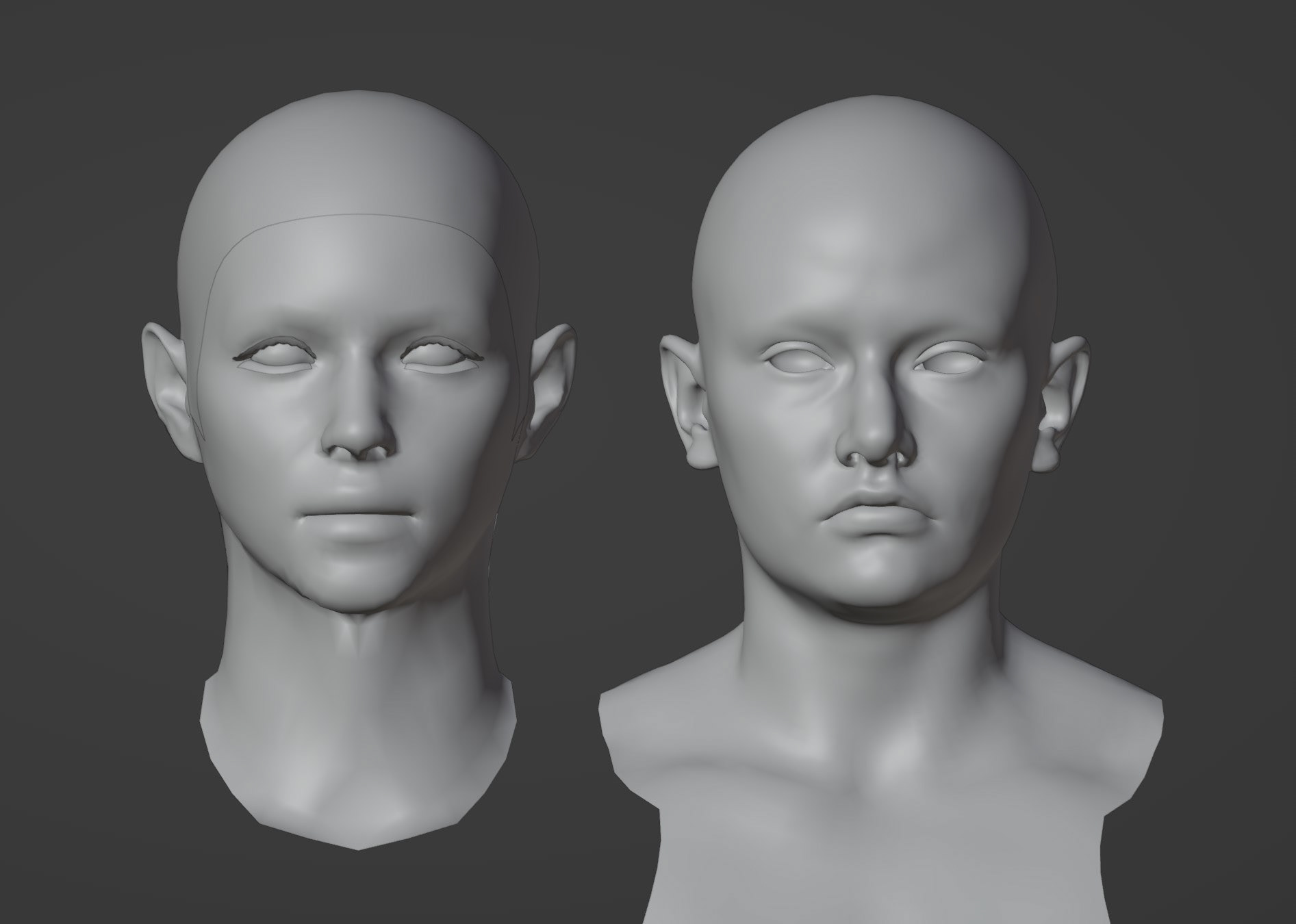 The original head and my reference