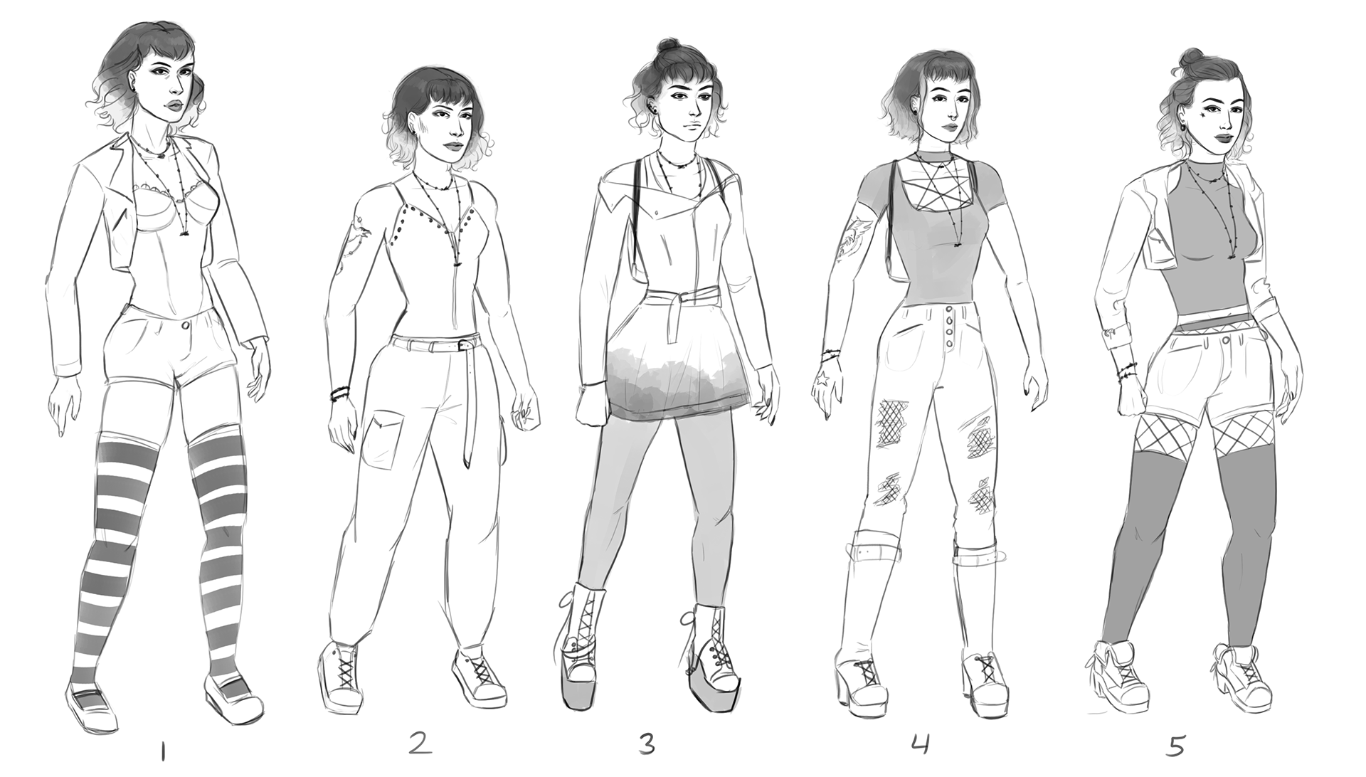 concept art for the witch protagonist of a platformer game