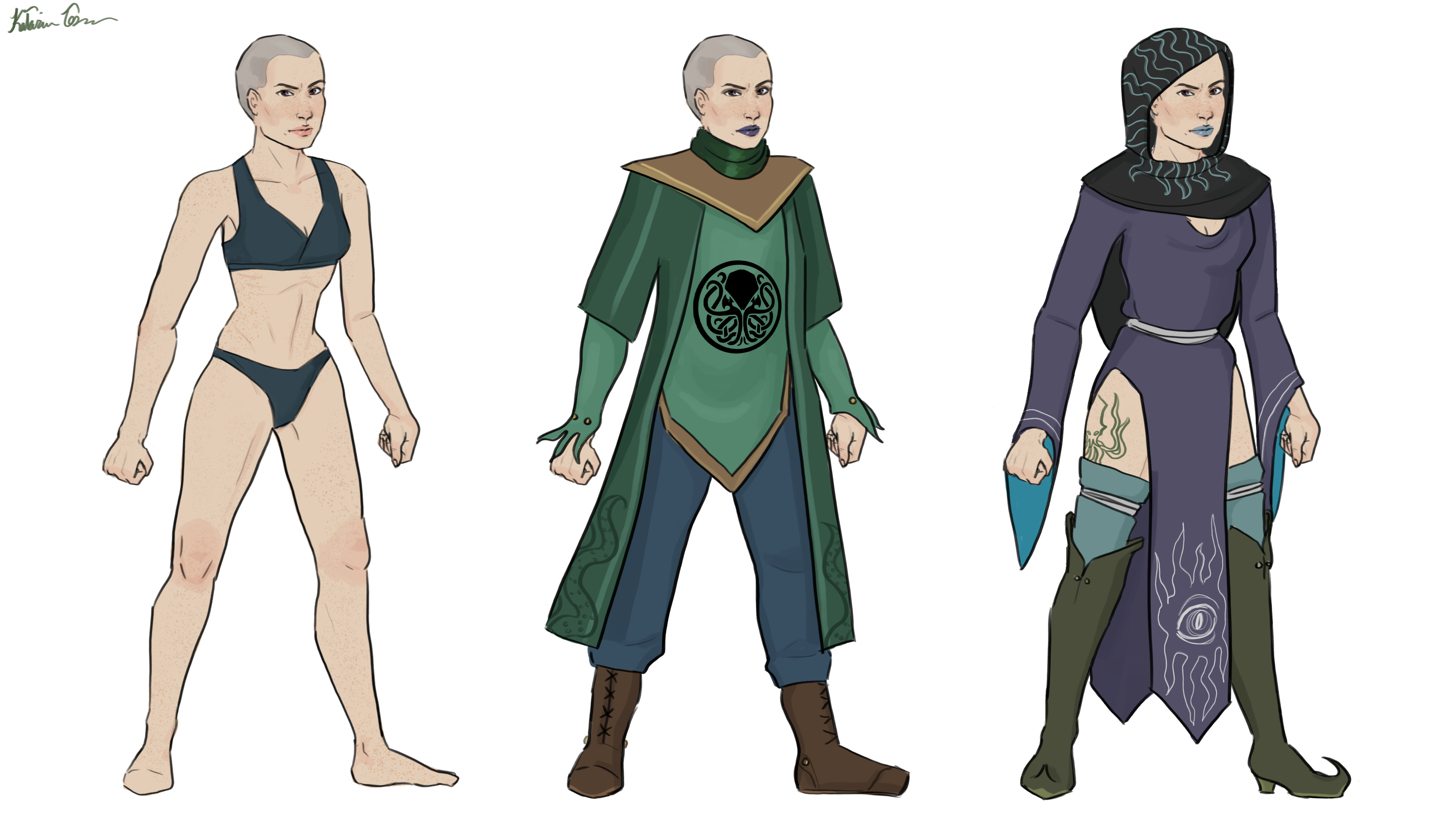 Cthulhu cultist outfit concepts 1
