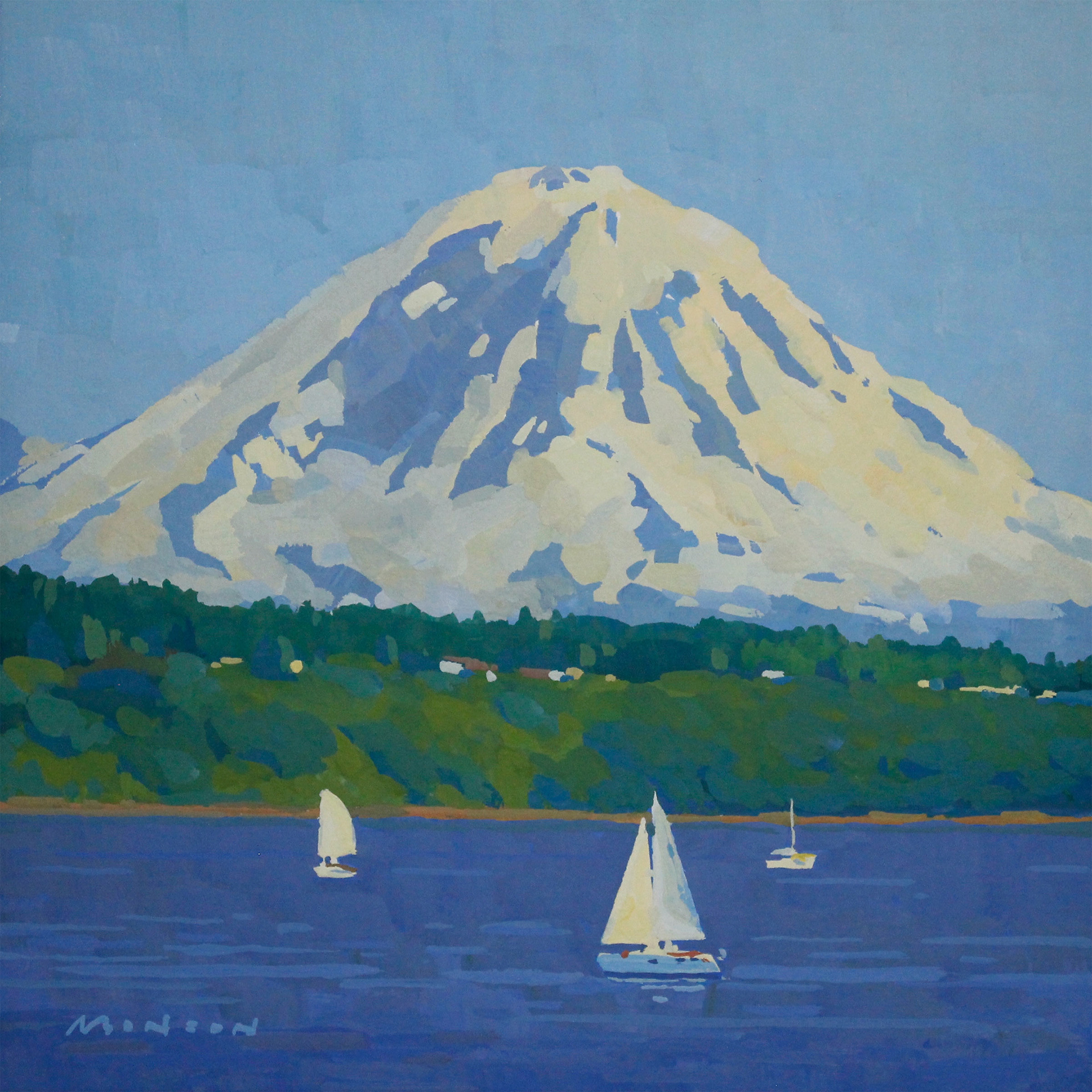 Seattle Greens & Blues - 5x5 SOLD