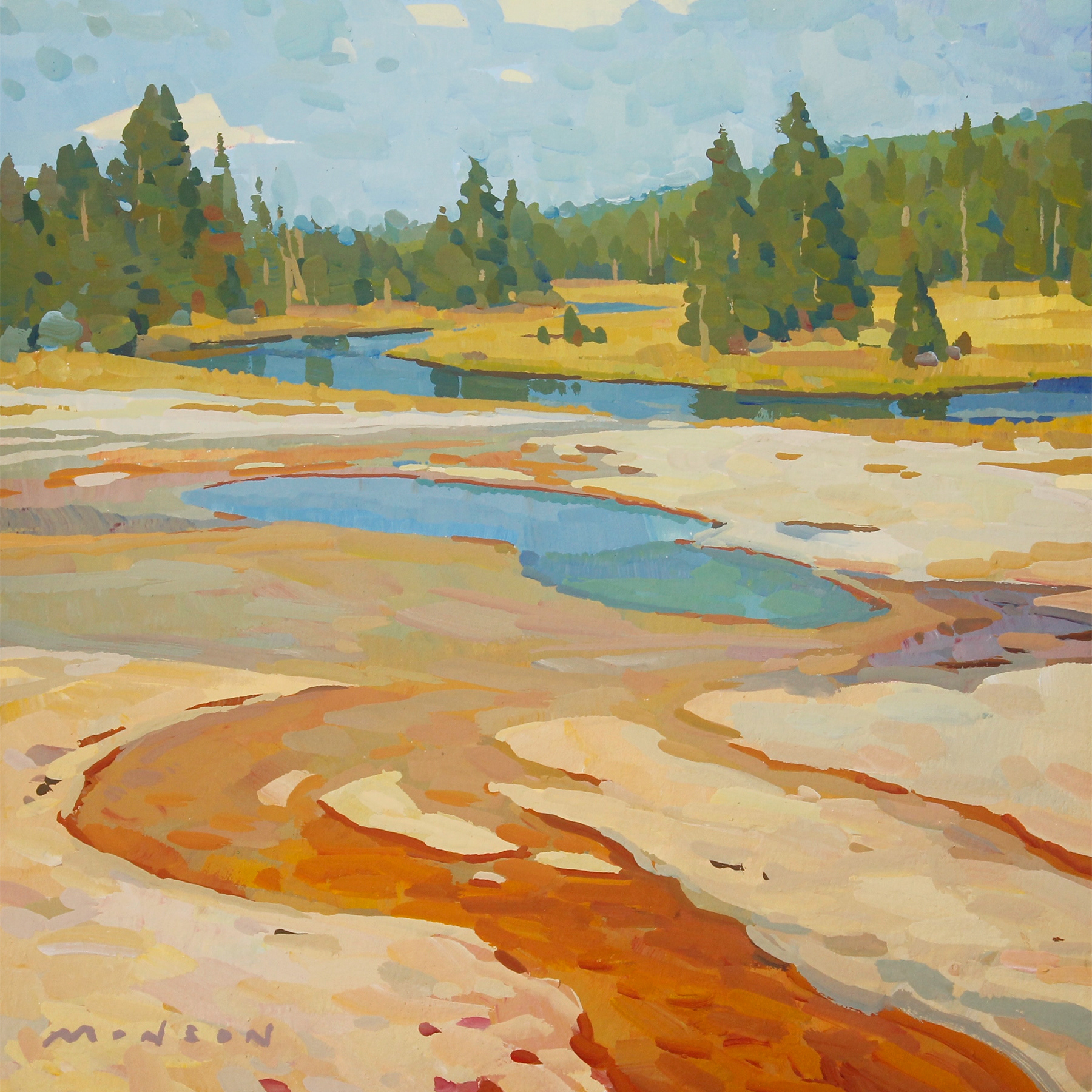 Firehole Paintpots - 5x5 SOLD