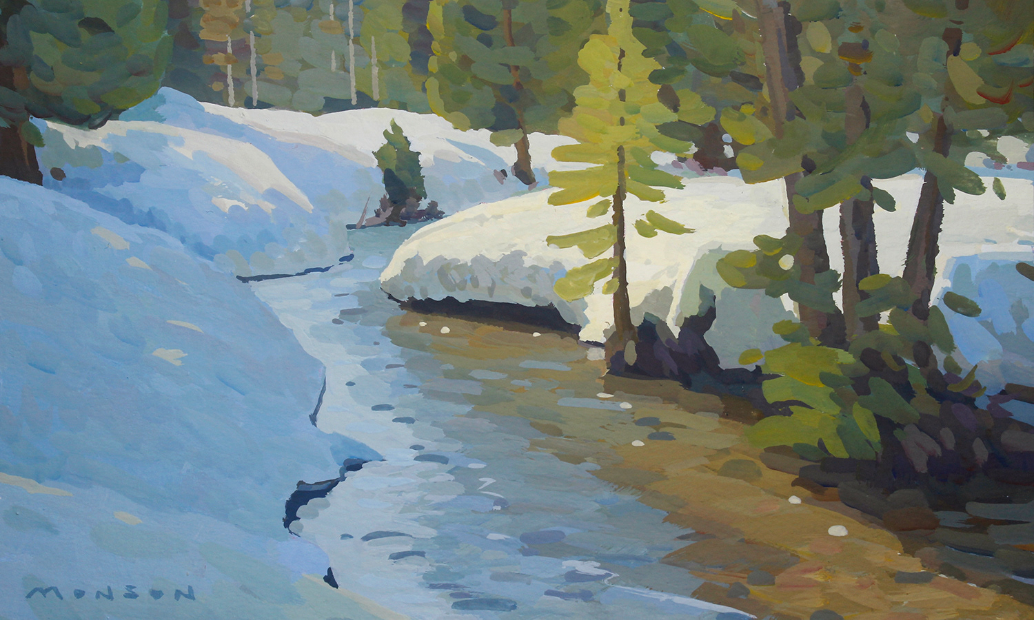 Big Cottonwood Creek, Late Afternoon - 3x5