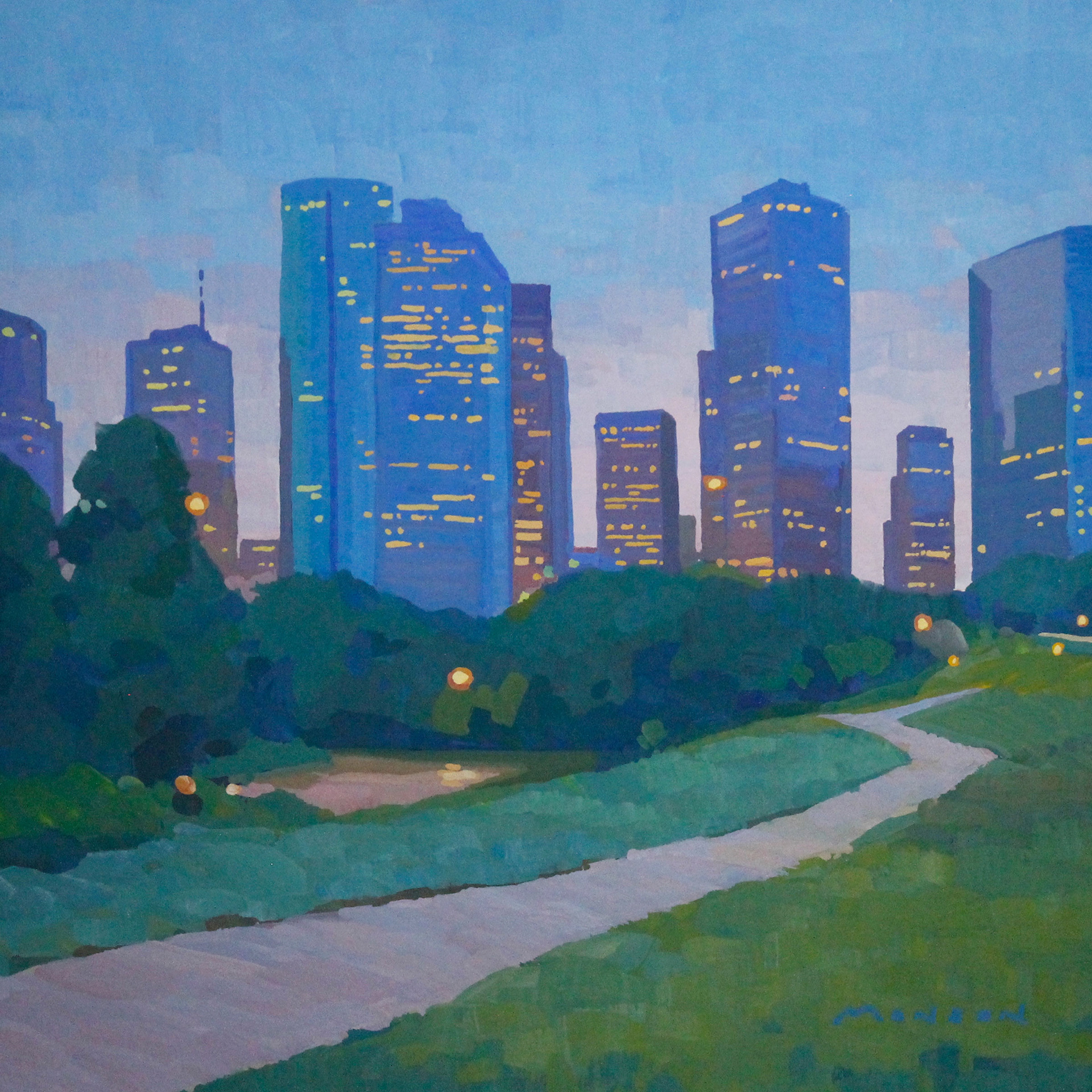 Houston at Dusk - 5x5 SOLD