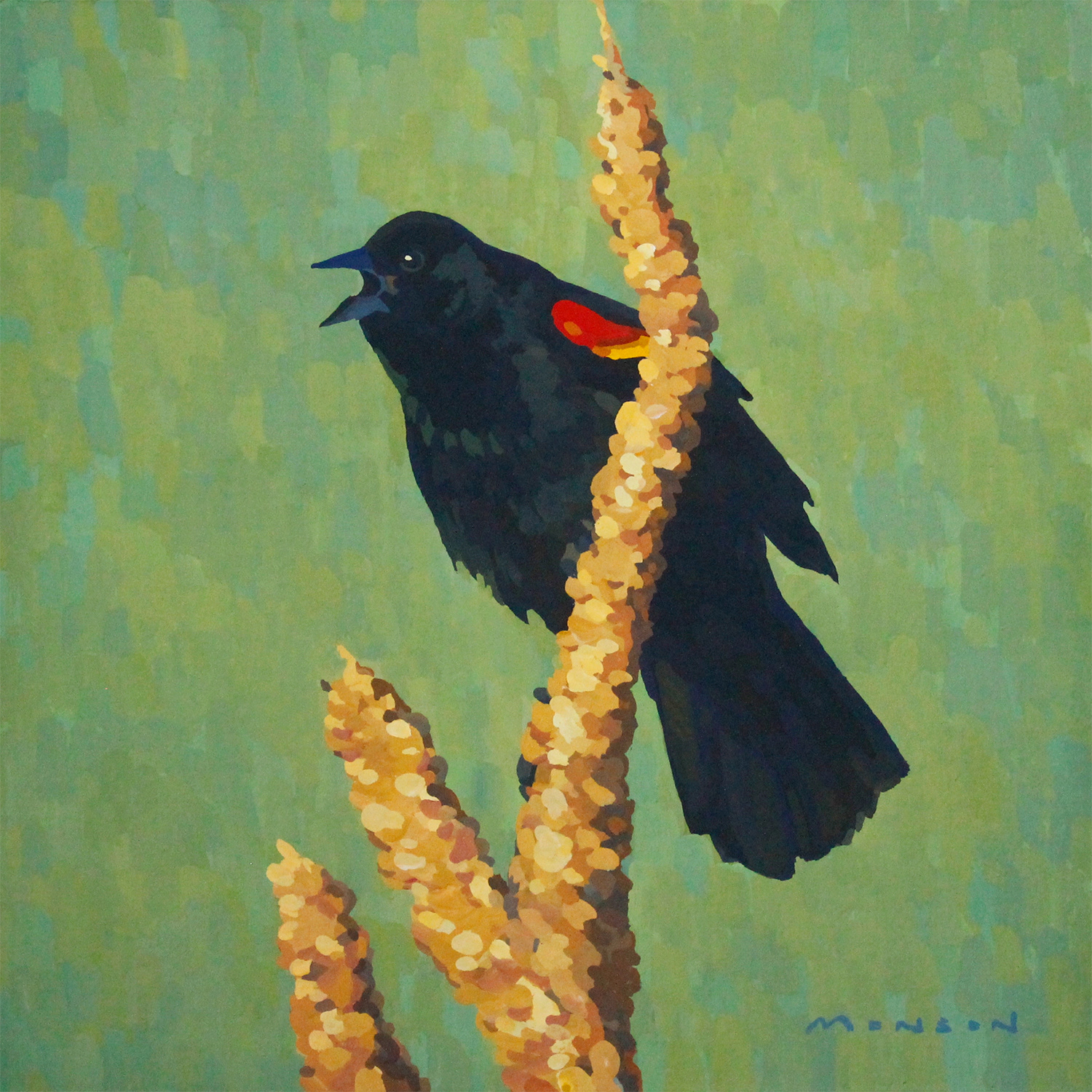 Red-Wing Blackbird - 5x5 SOLD