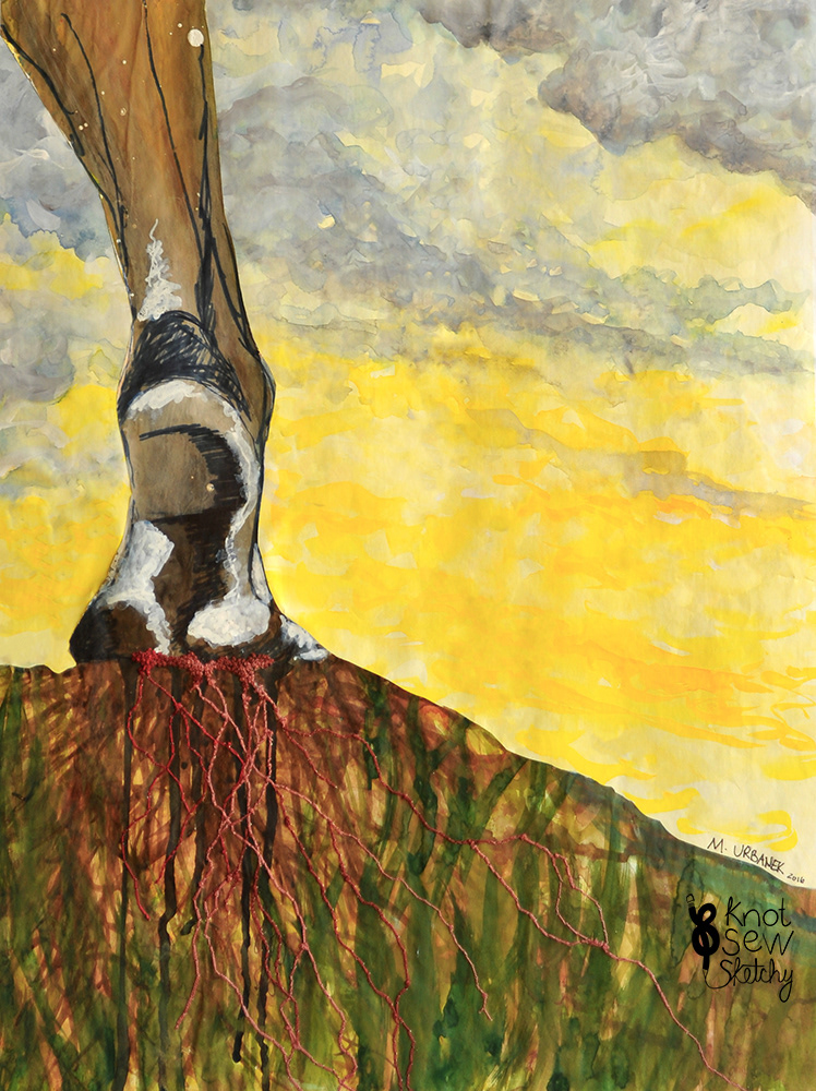 One Foot On the Ground. 18x24"
