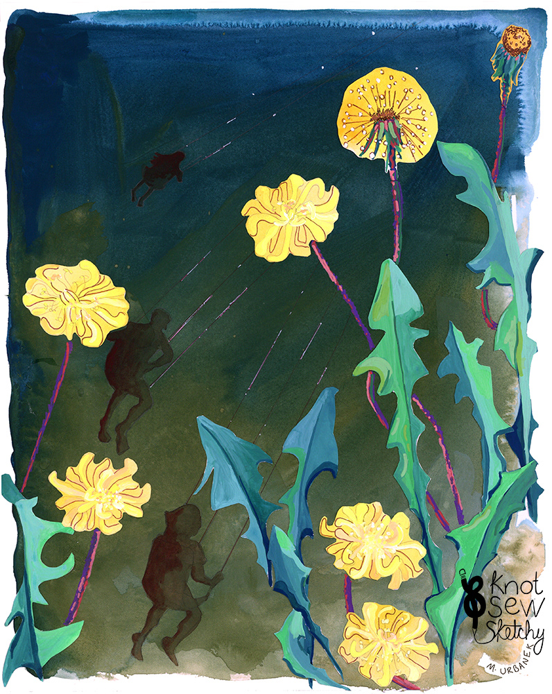Dandelions (..if Wishes Float). 11x14