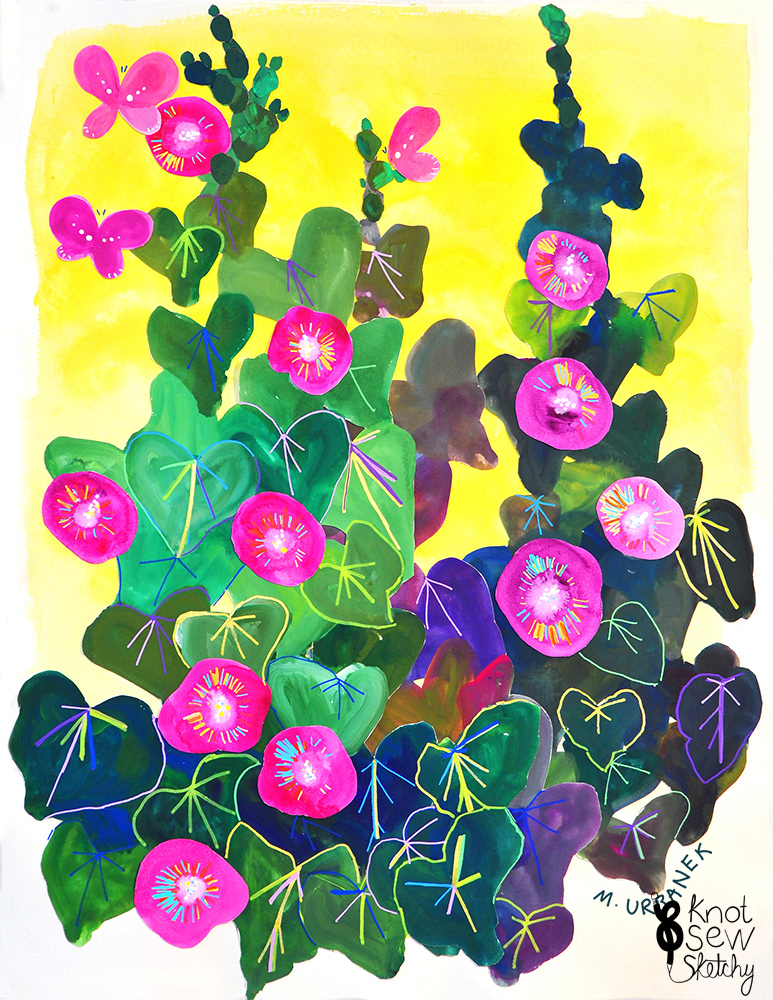 Hollyhock. 22x30"