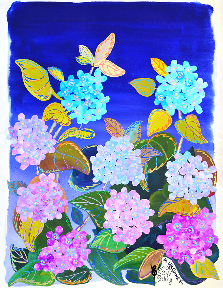 Hydrangea. 22x30"
