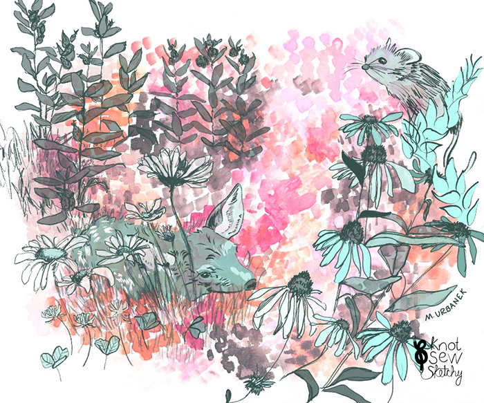 Coneflower Tales, 14x11"