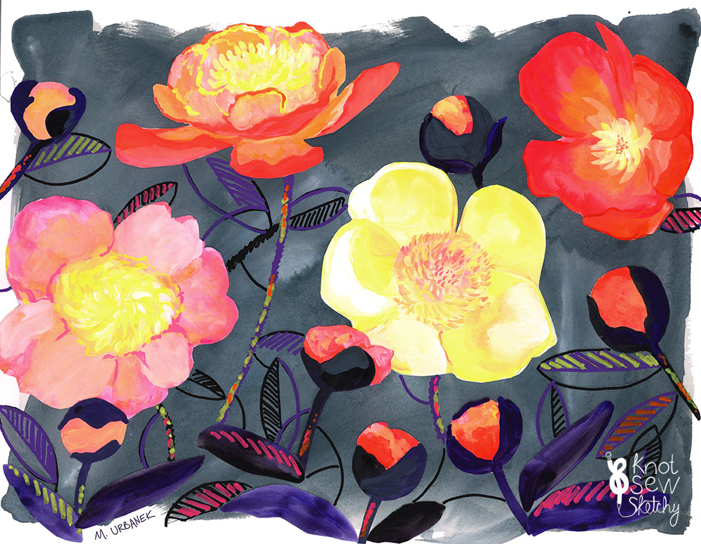 Peony. 14x11"