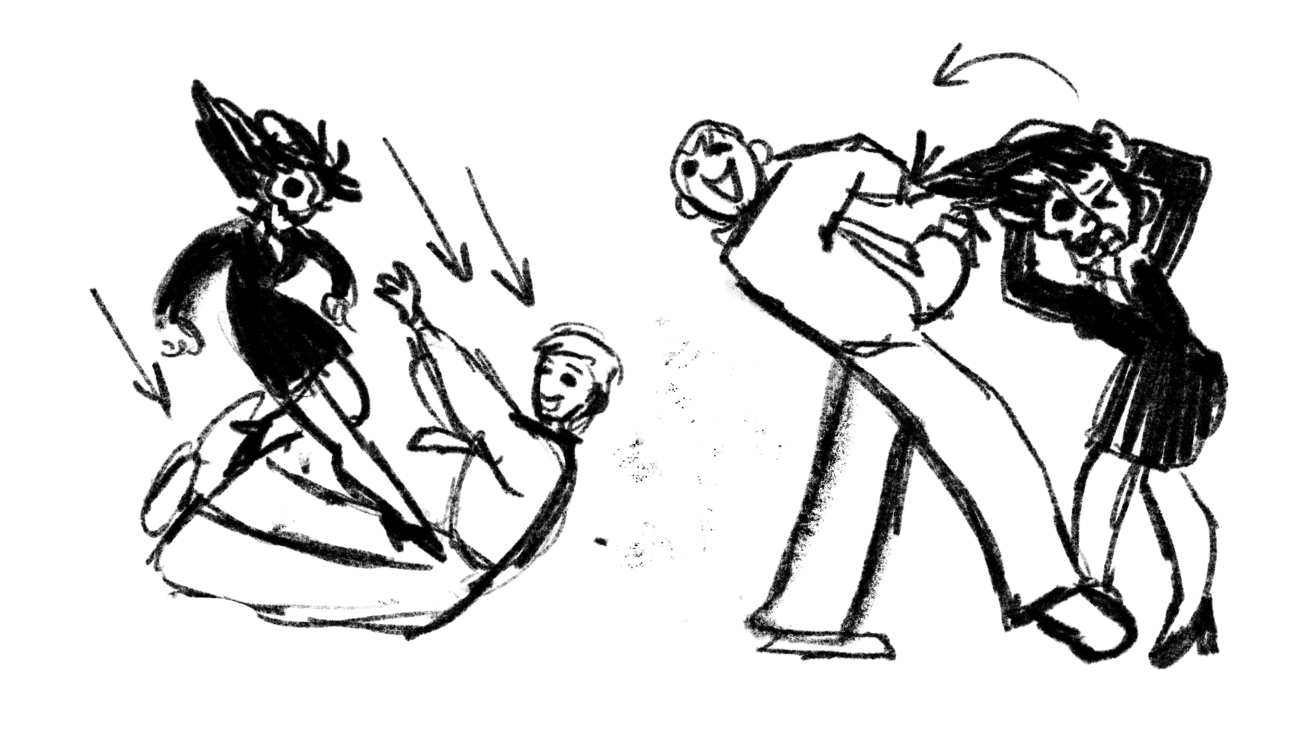 Movement Sketches for Fight Scene - Gory Laurie, 2024