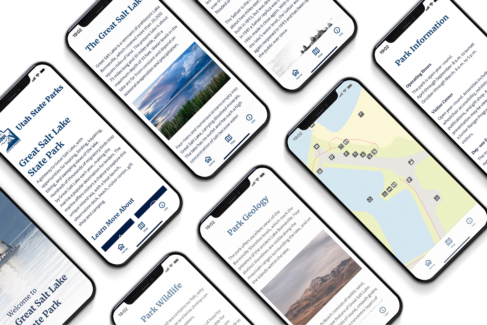 Designed pages for the Great Salt Lake State Park Digital Brochure