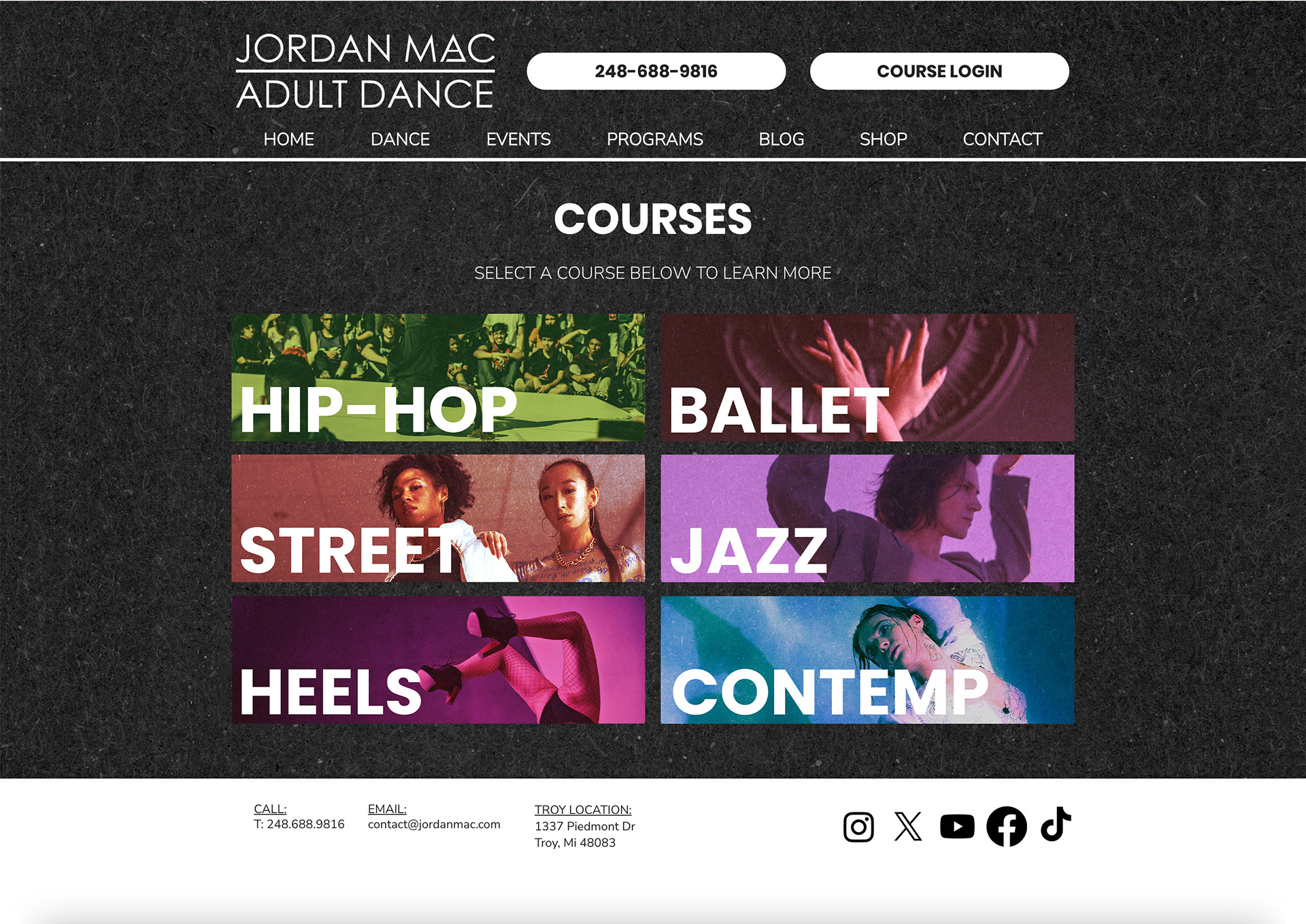 Updated classes page
